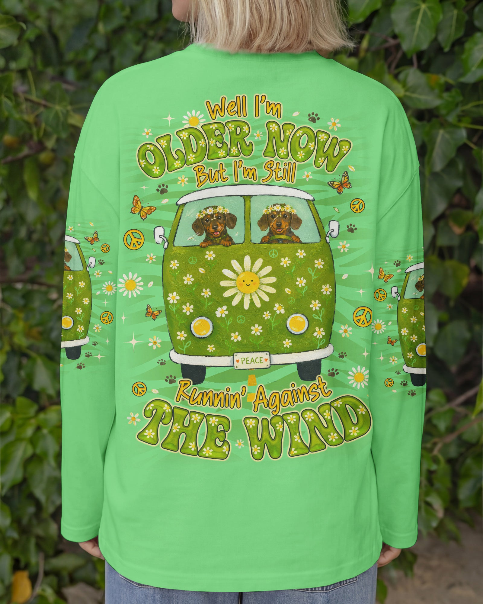 RUNNING AGAINST THE WIND DACHSHUND DOG  ALL OVER PRINT - TLNO2605261