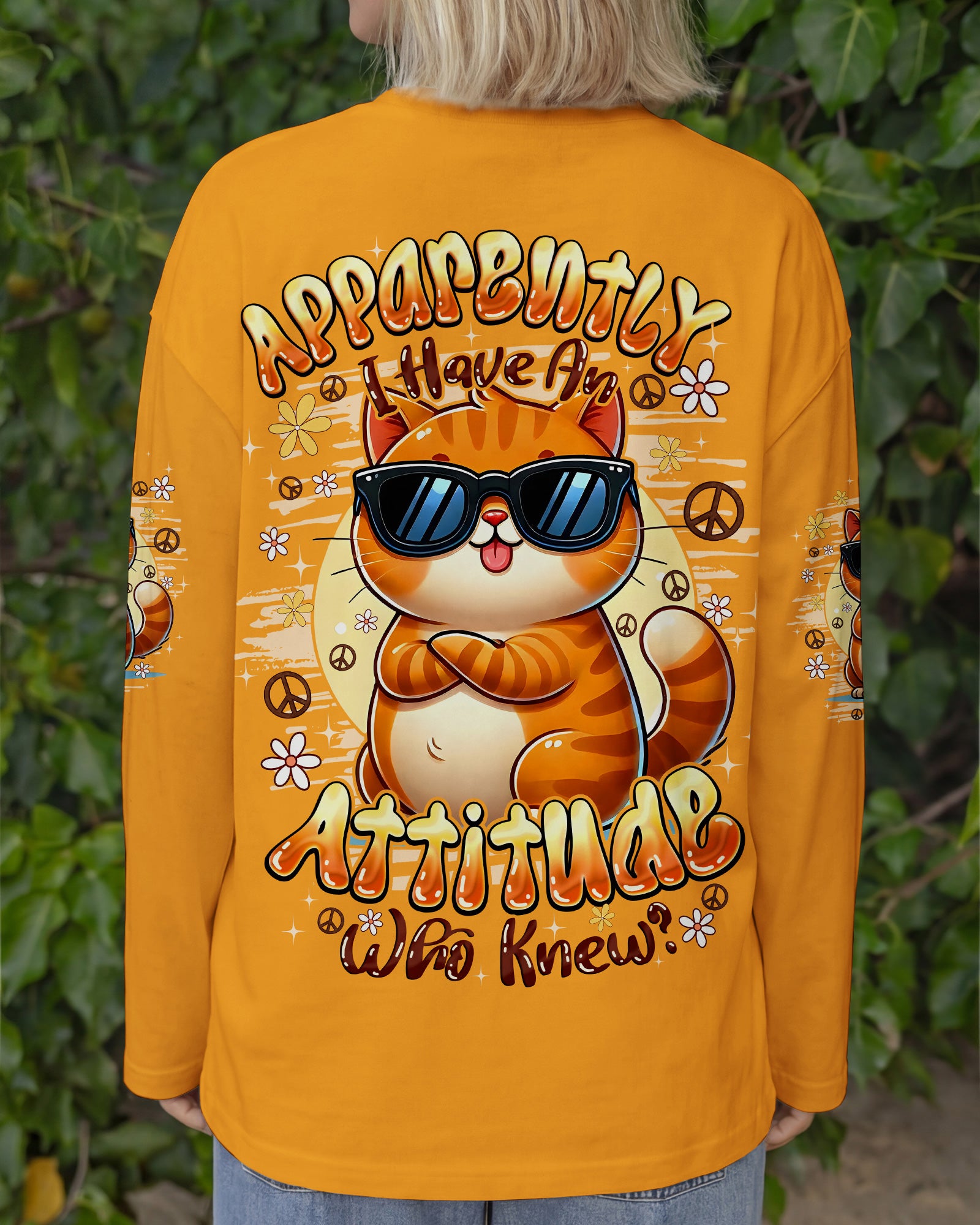 APPARENTLY I HAVE AN ATTITUDE WHO KNEW CAT ALL OVER PRINT - TYQY1202263