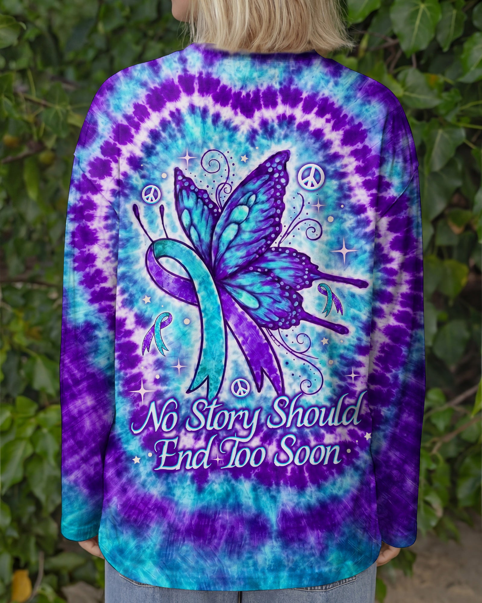 NO STORY SHOULD END TOO SOON BUTTERFLY SUICIDE PREVENTION ALL OVER PRINT  - TLNO1607261