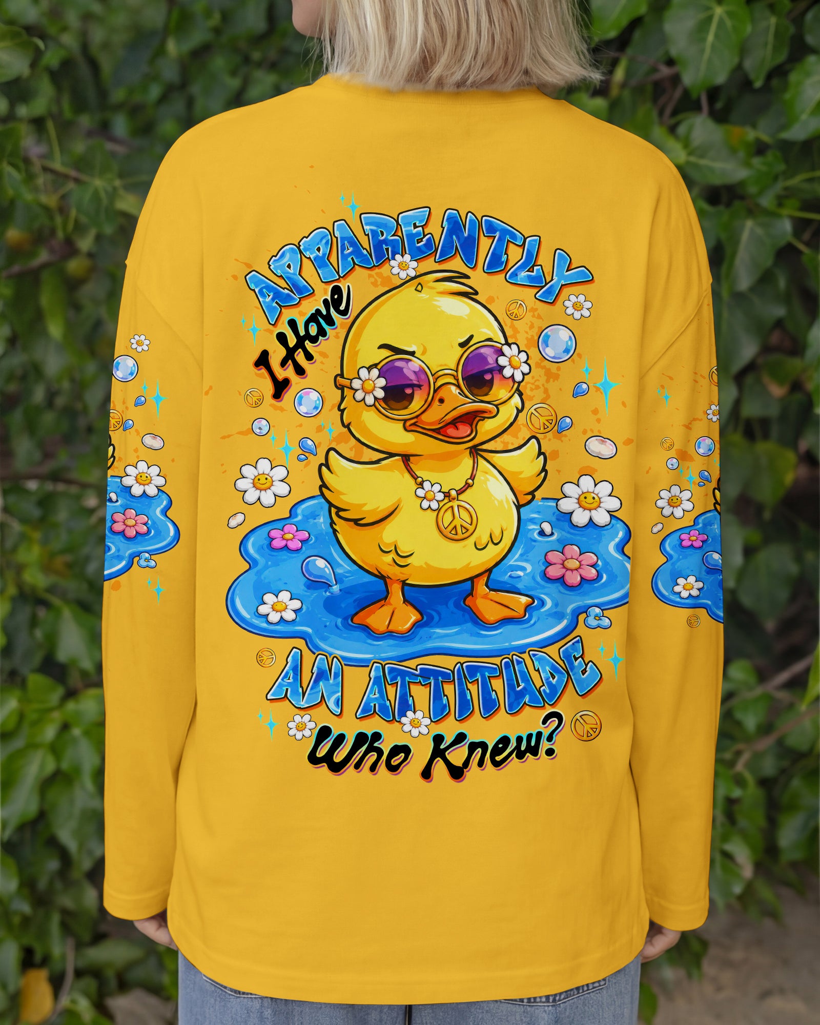 APPARENTLY I HAVE AN ATTITUDE WHO KNEW DUCK ALL OVER PRINT - TLTW2105263