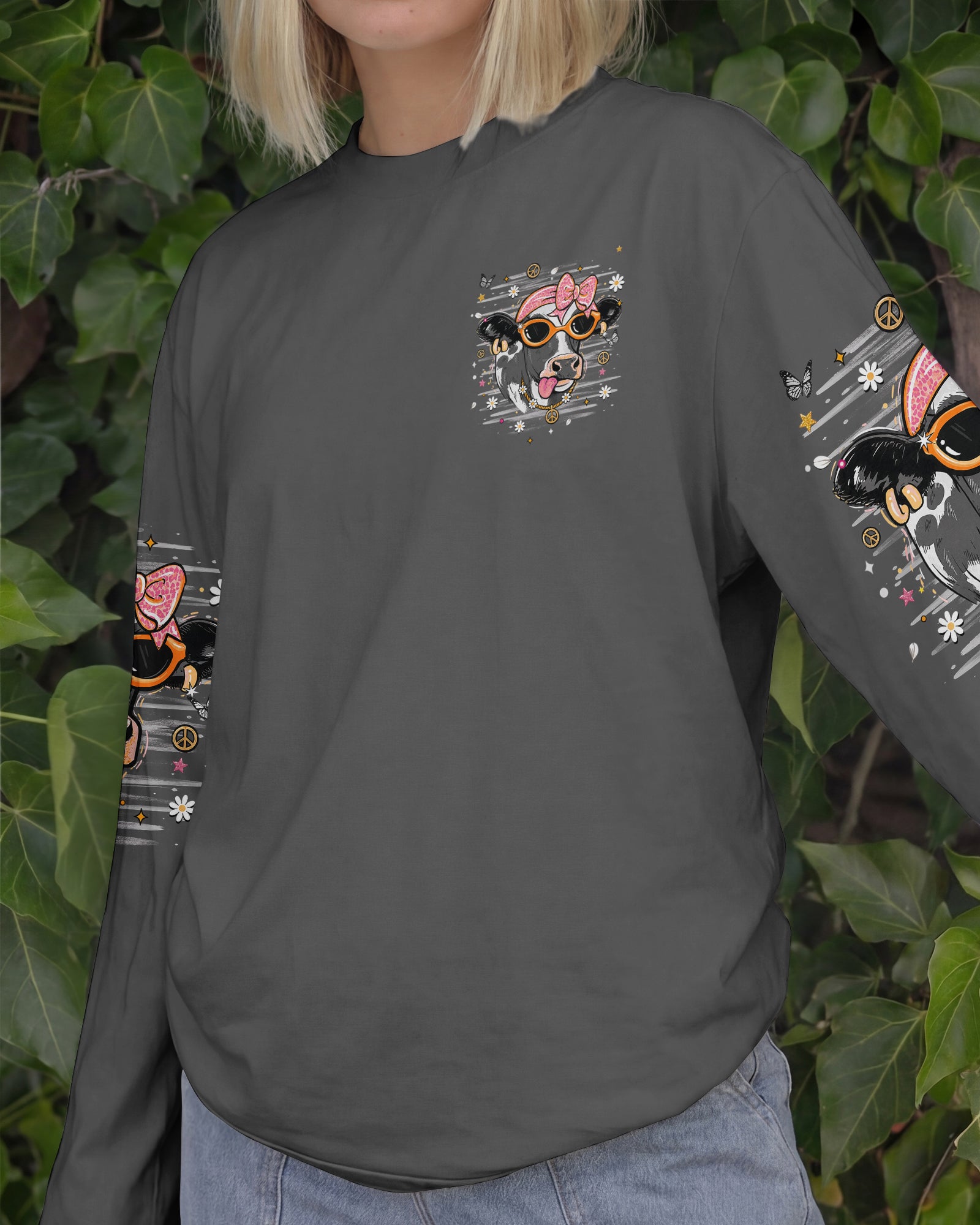 LITTLE BIT A HOT MESS COW ALL OVER PRINT  - TLHN1806264
