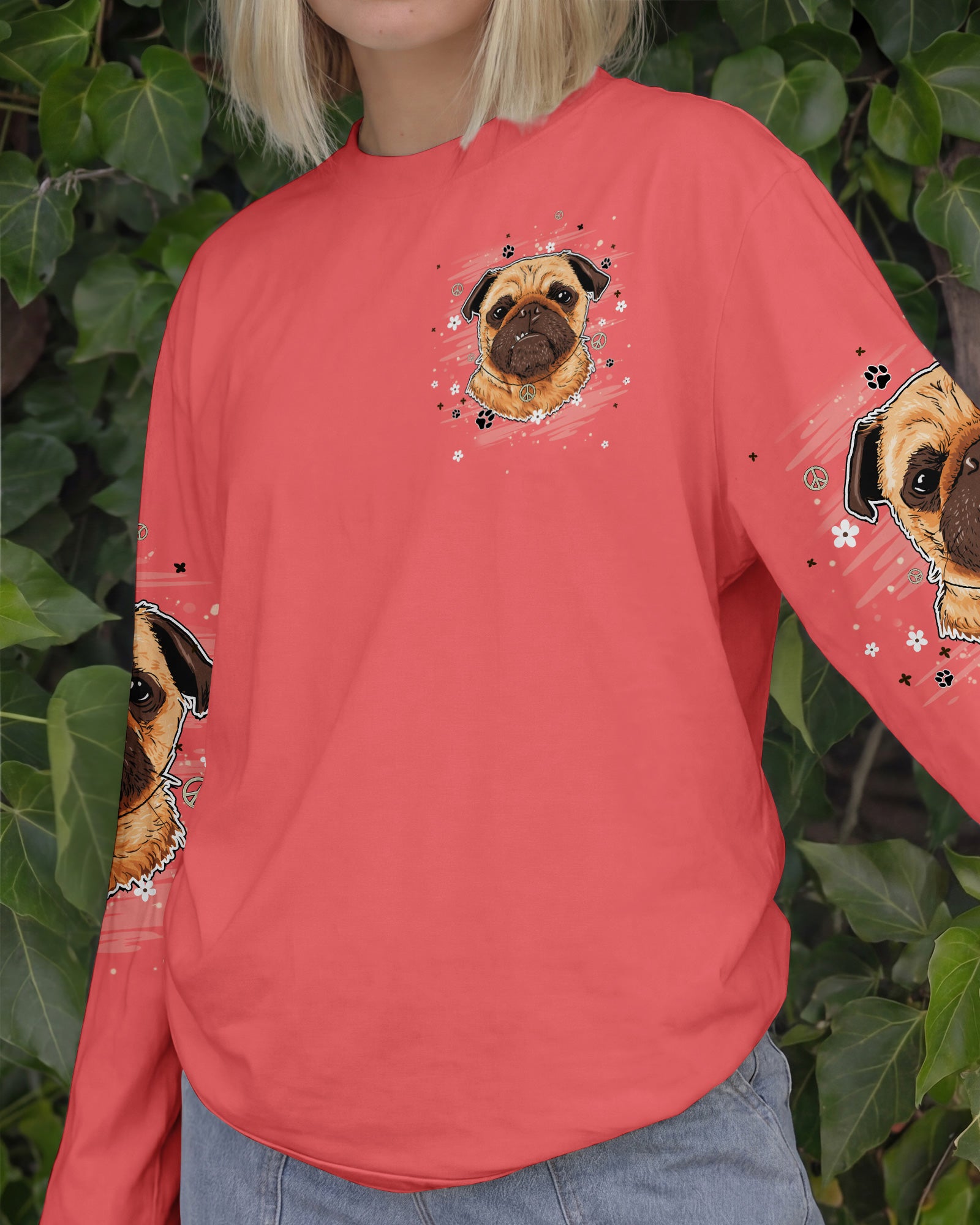 APPARENTLY I HAVE AN ATTITUDE WHO KNEW PUG DOG ALL OVER PRINT - TLHN0303262
