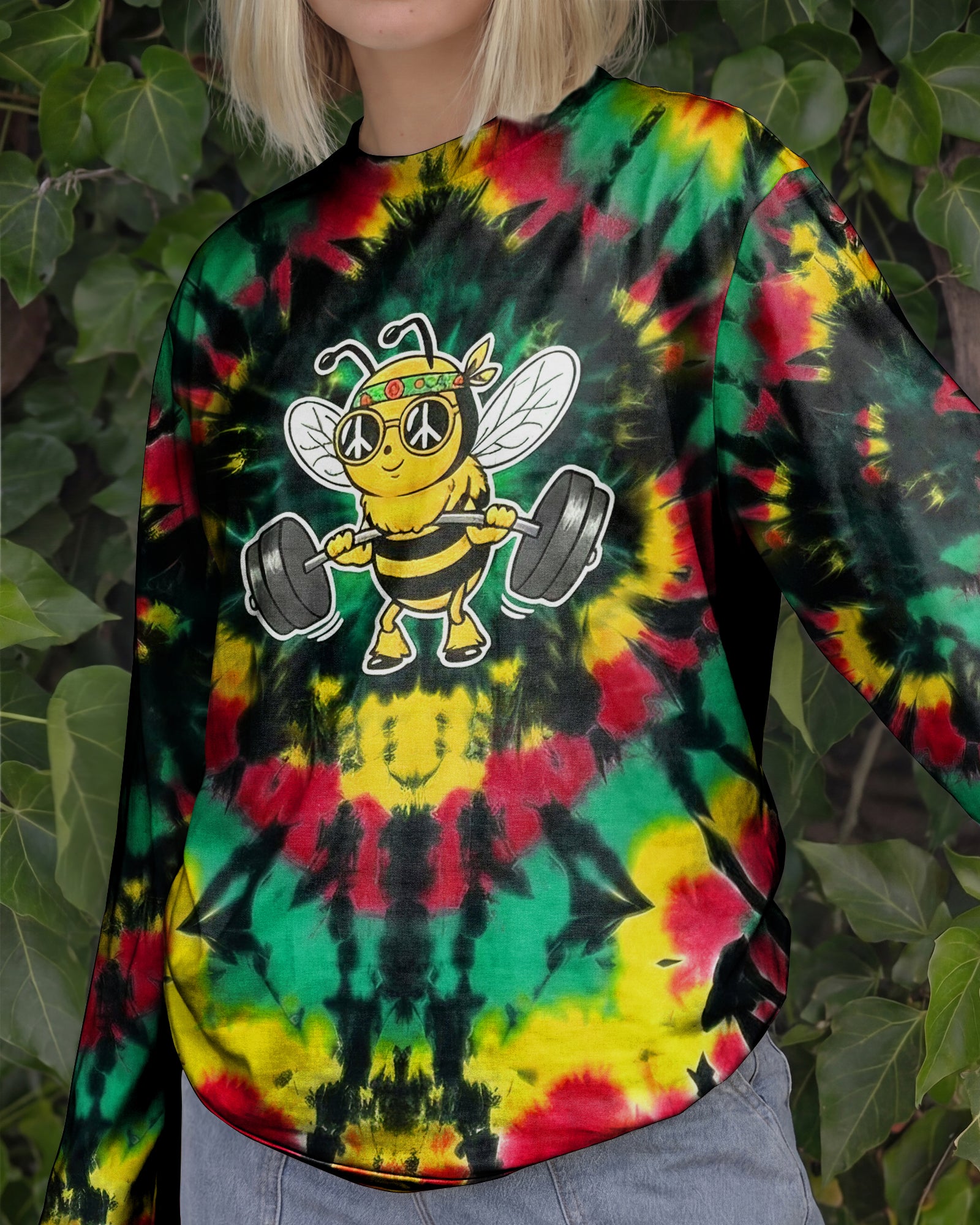 BEE STRONG RAINBOW SWIRL ALL OVER PRINT - YHHG0302261