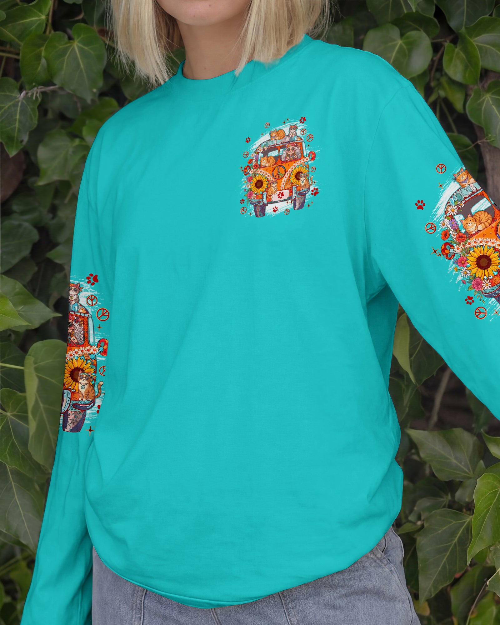 PEACE LOVE AND MEOW ALL OVER PRINT - TYPQ2107261
