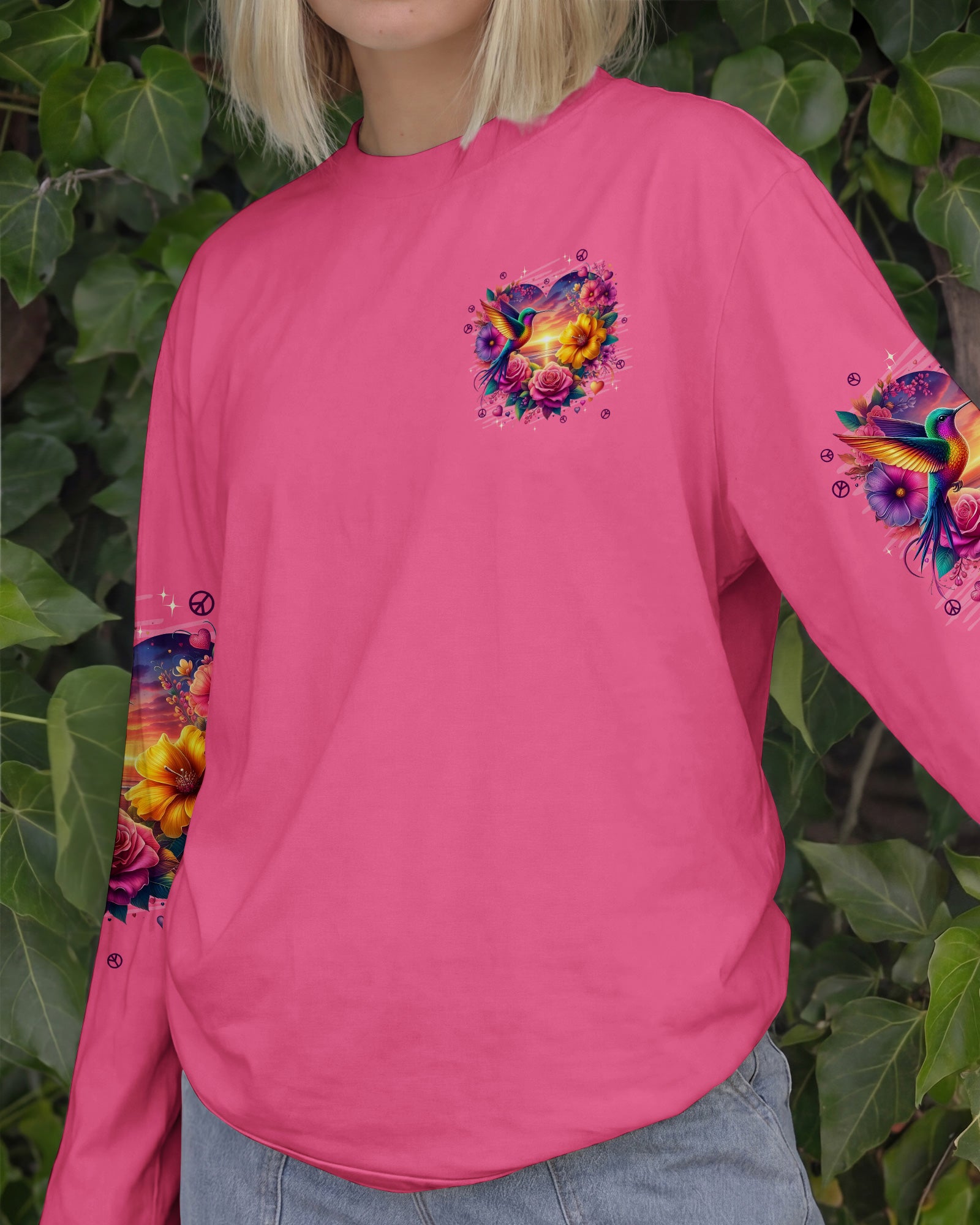 JUST BREATHE HUMMINGBIRD ALL OVER PRINT - TYPQ0602262