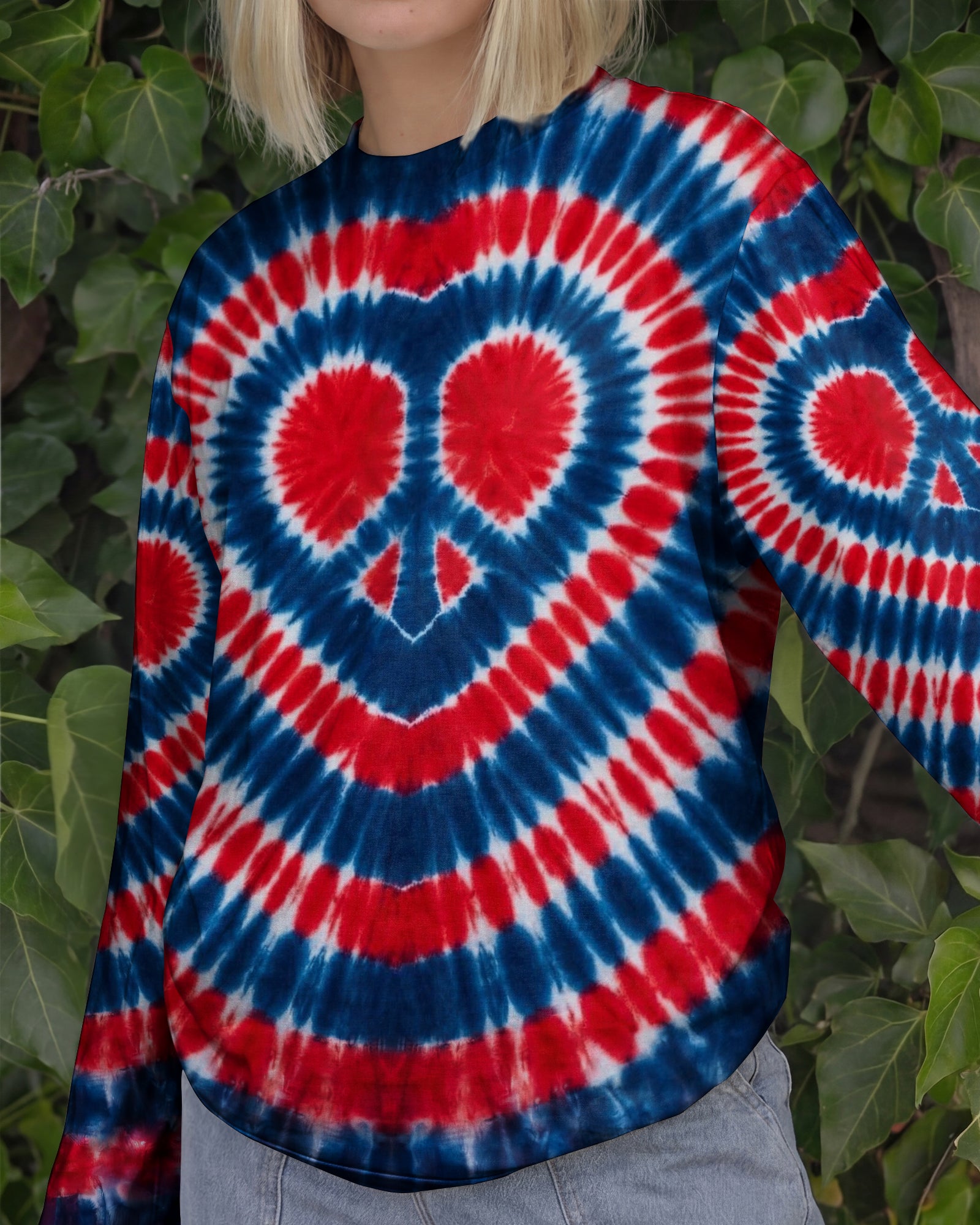 RED WHITE AND BLUE HEART PEACE ALL OVER PRINT - TYPQ1803262