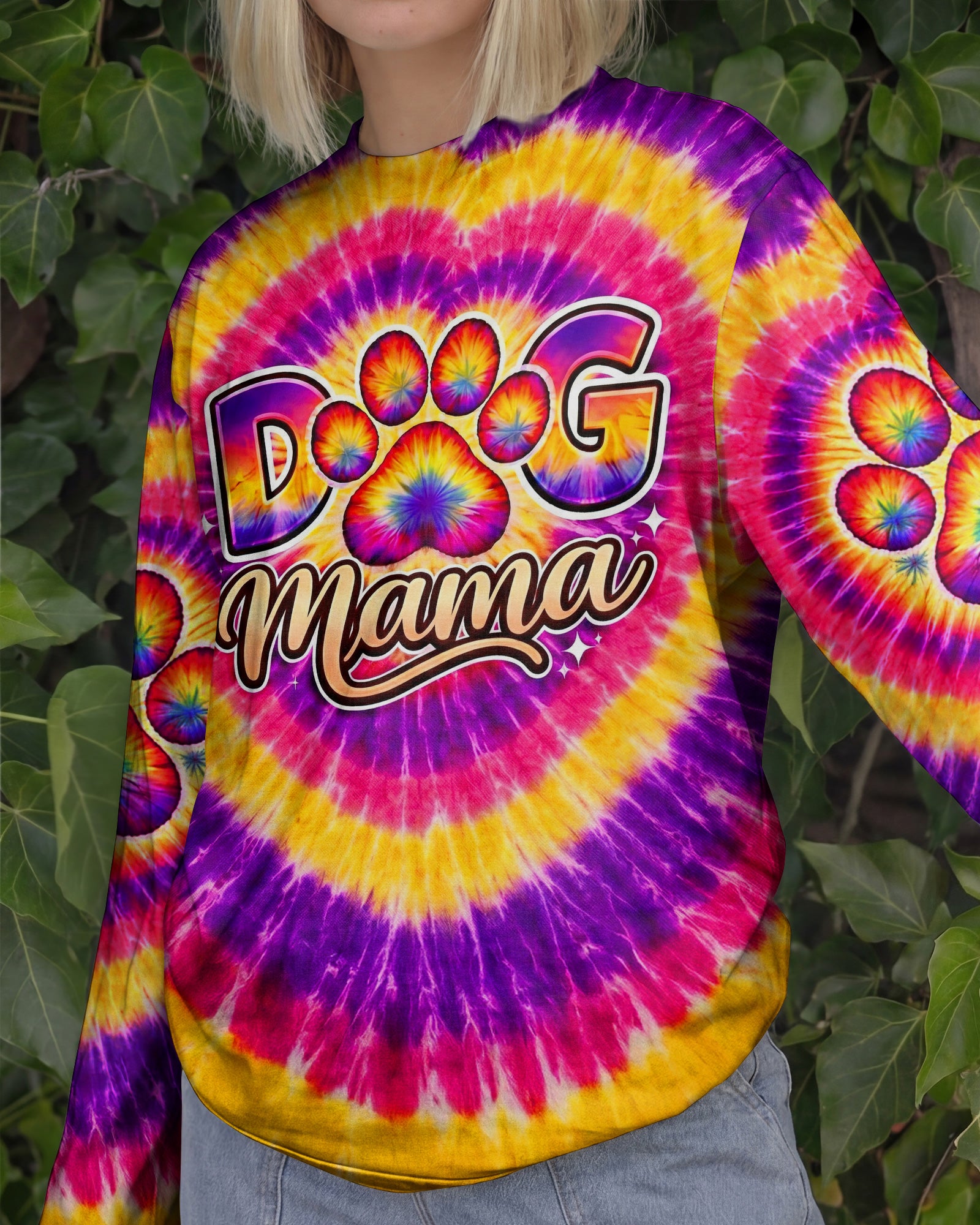 DOG MAMA PAW PRINT SWIRL ALL OVER PRINT - TLNT2702261