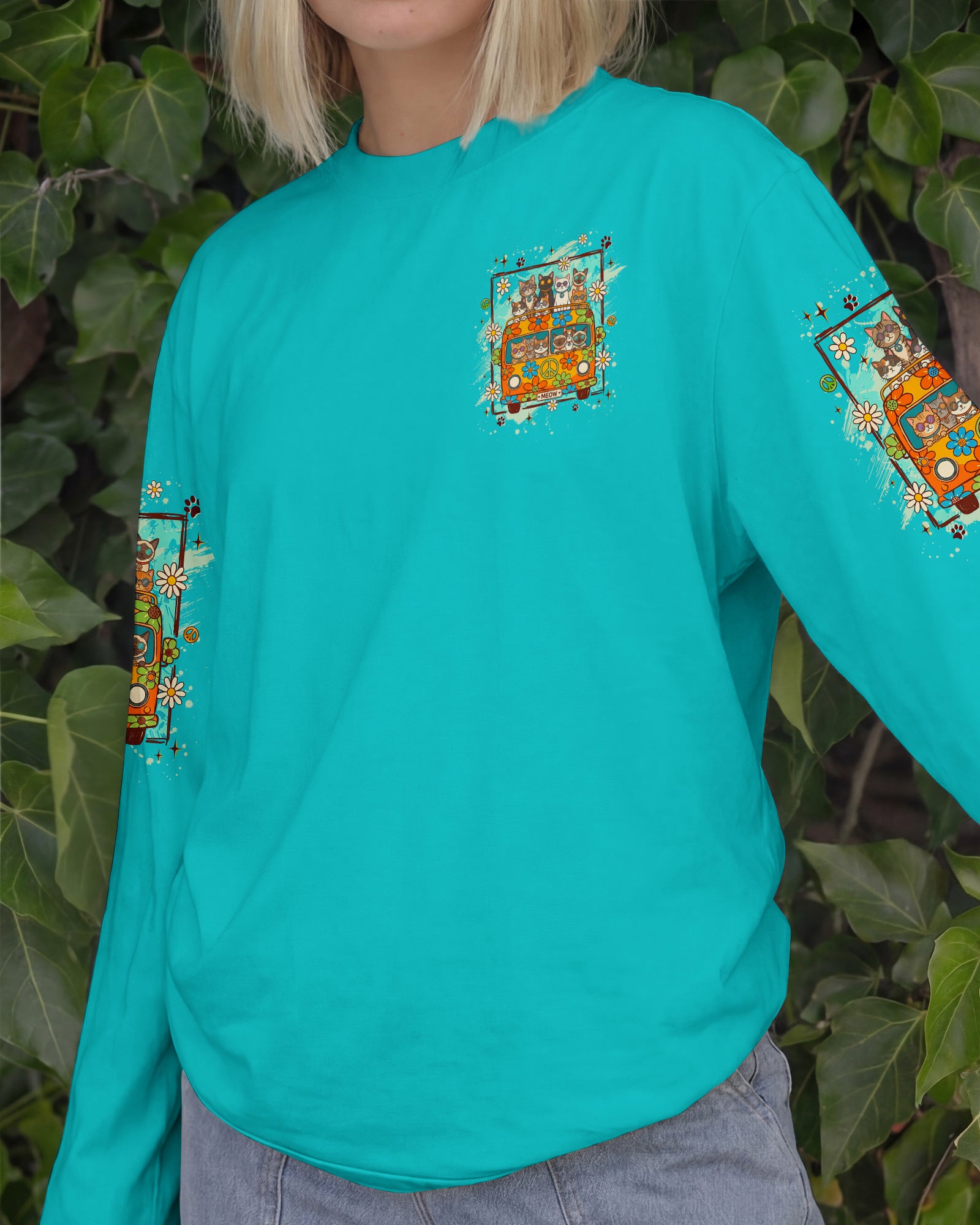 PEACE LOVE AND MEOW CATS ALL OVER PRINT - TYLN2407263