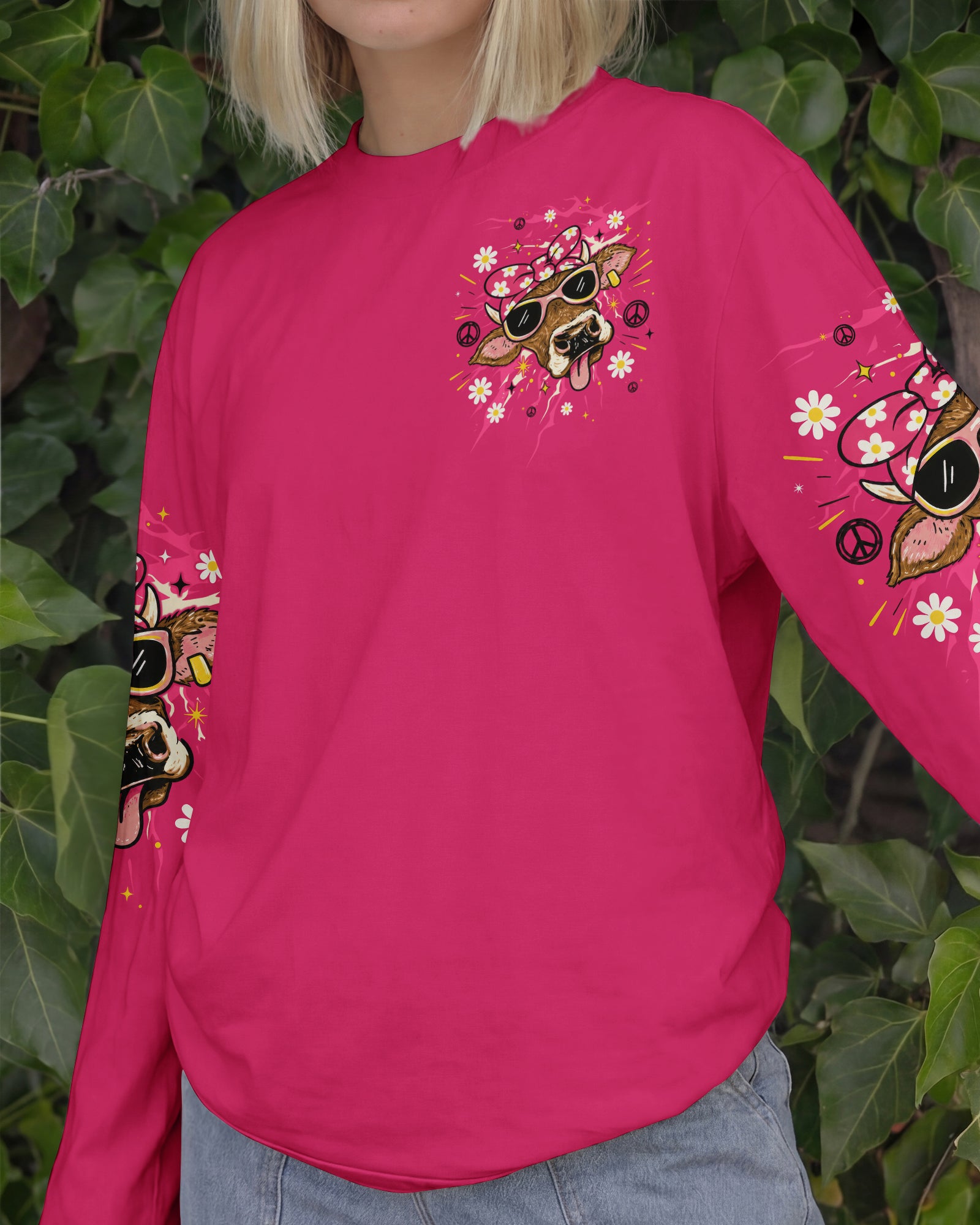 LITTLE BIT A HOT MESS COW ALL OVER PRINT  - TLTW1706264