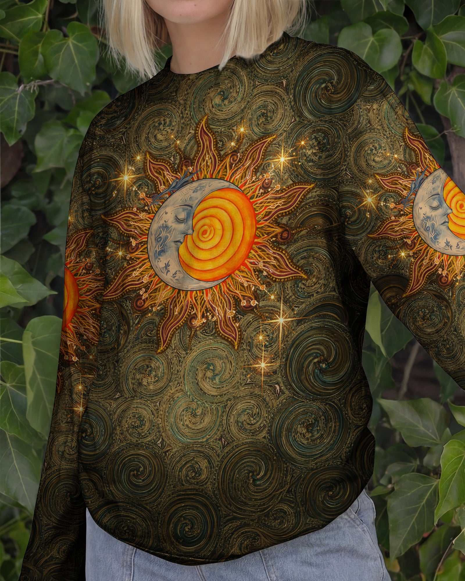 BOHO HIPPIE SUN AND MOON ALL OVER PRINT  - TLNO2003261
