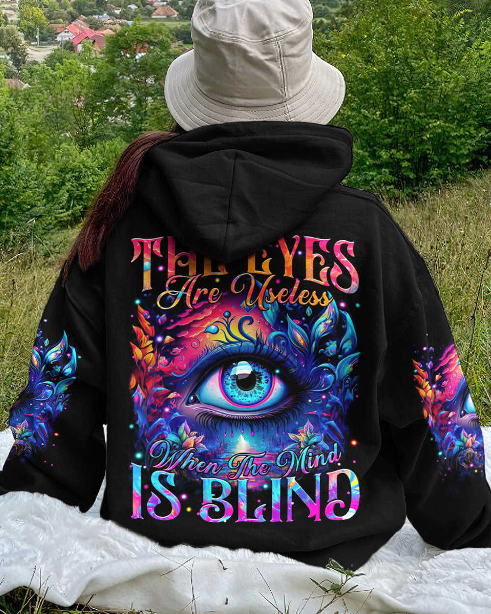 THE EYES ARE USELESS WHEN THE MIND IS BLIND ALL OVER PRINT - TYTM2308232