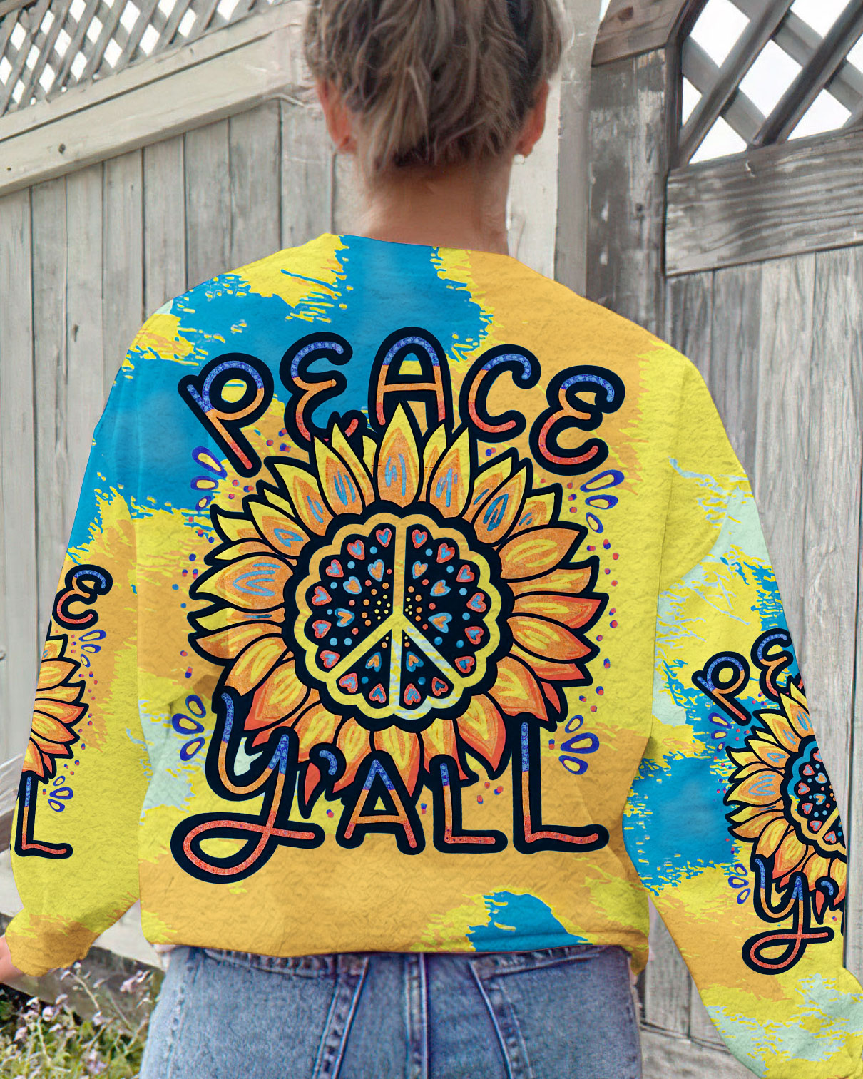 PEACE Y'ALL TIE DYE ALL OVER PRINT - TLTR2605233