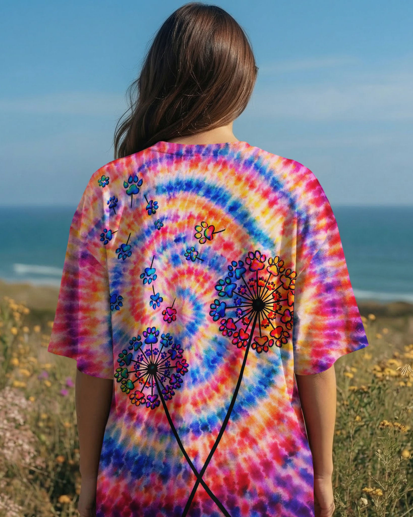 DANDELION PAW PRINT SWIRL ALL OVER PRINT - TLNO1303261