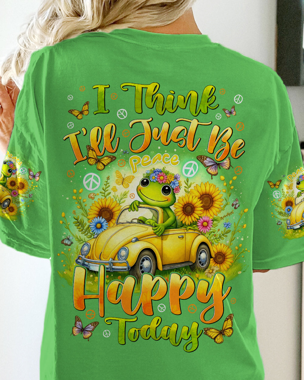I THINK I'LL JUST BE HAPPY TODAY FROG ALL OVER PRINT - TYHI0506242