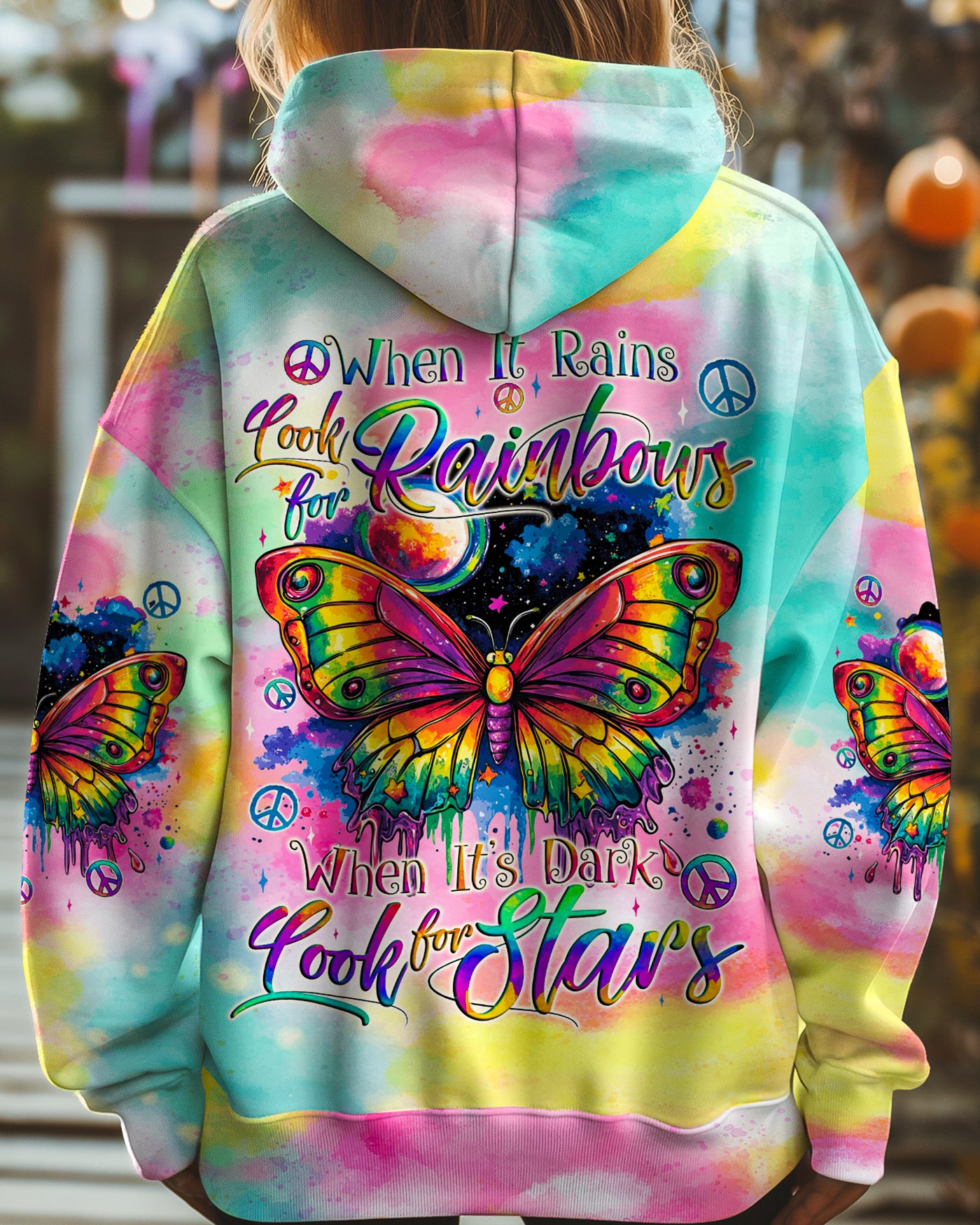 WHEN IT RAINS LOOK FOR RAINBOWS BUTTERFLY ALL OVER PRINT - TYQY2308244