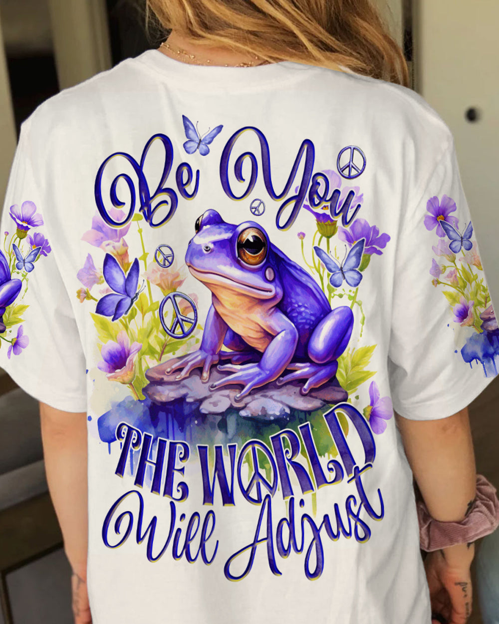 BE YOU THE WORLD WILL ADJUST FROG ALL OVER PRINT - TY0712231