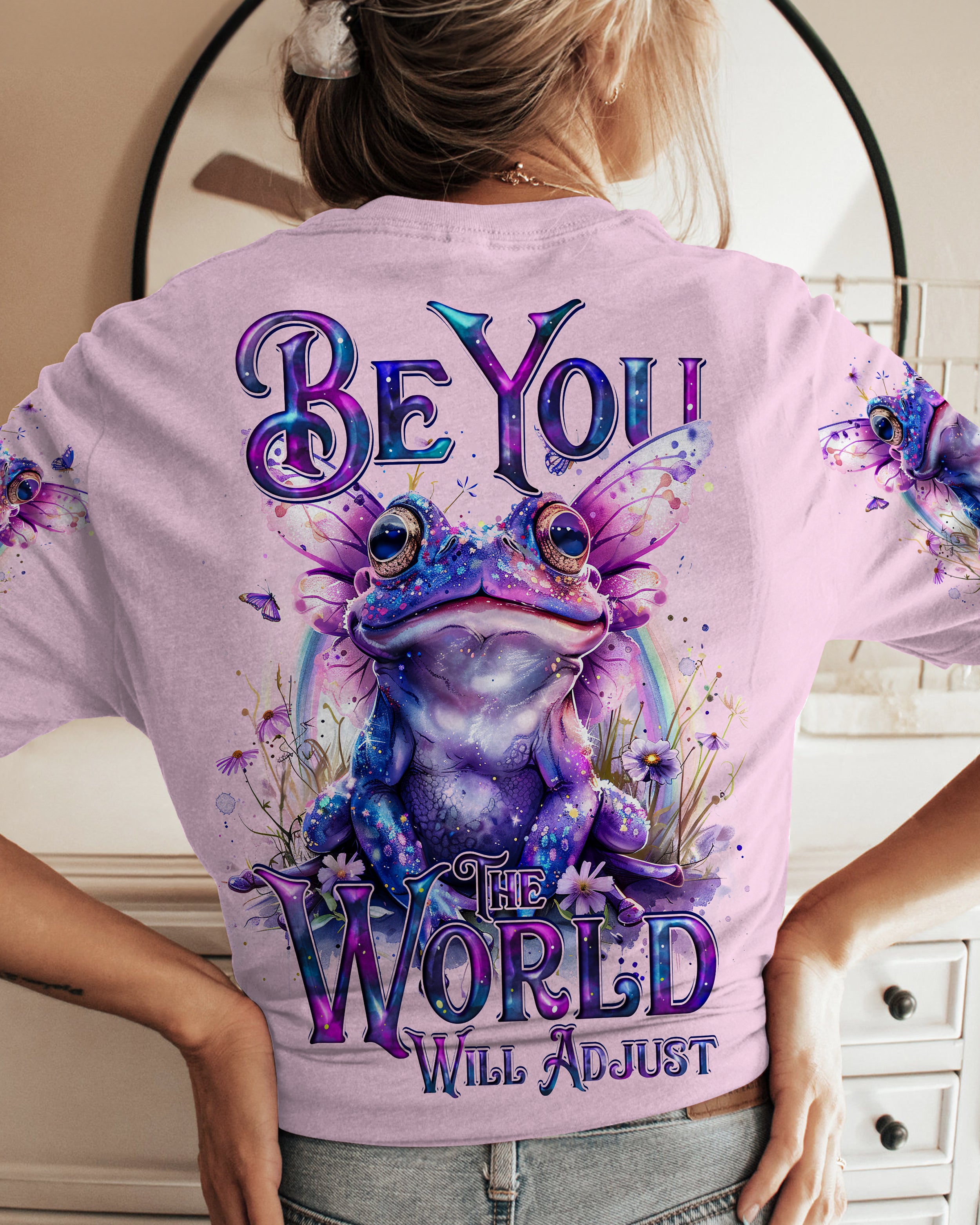 BE YOU THE WORLD WILL ADJUST FROG ALL OVER PRINT - TY1203242