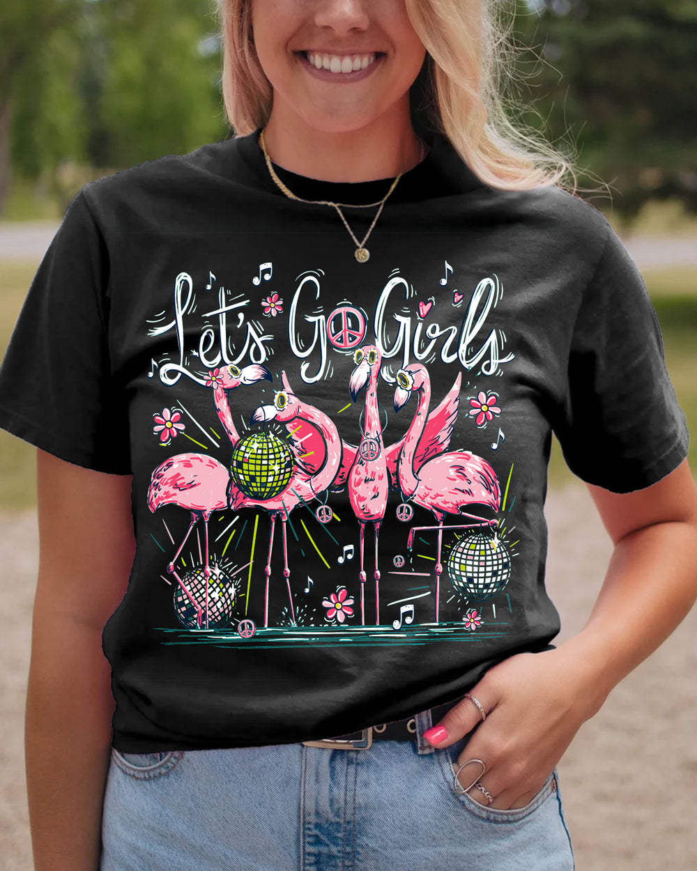 LET'S GO GIRLS FLAMINGO COTTON SHIRT - TY1906232