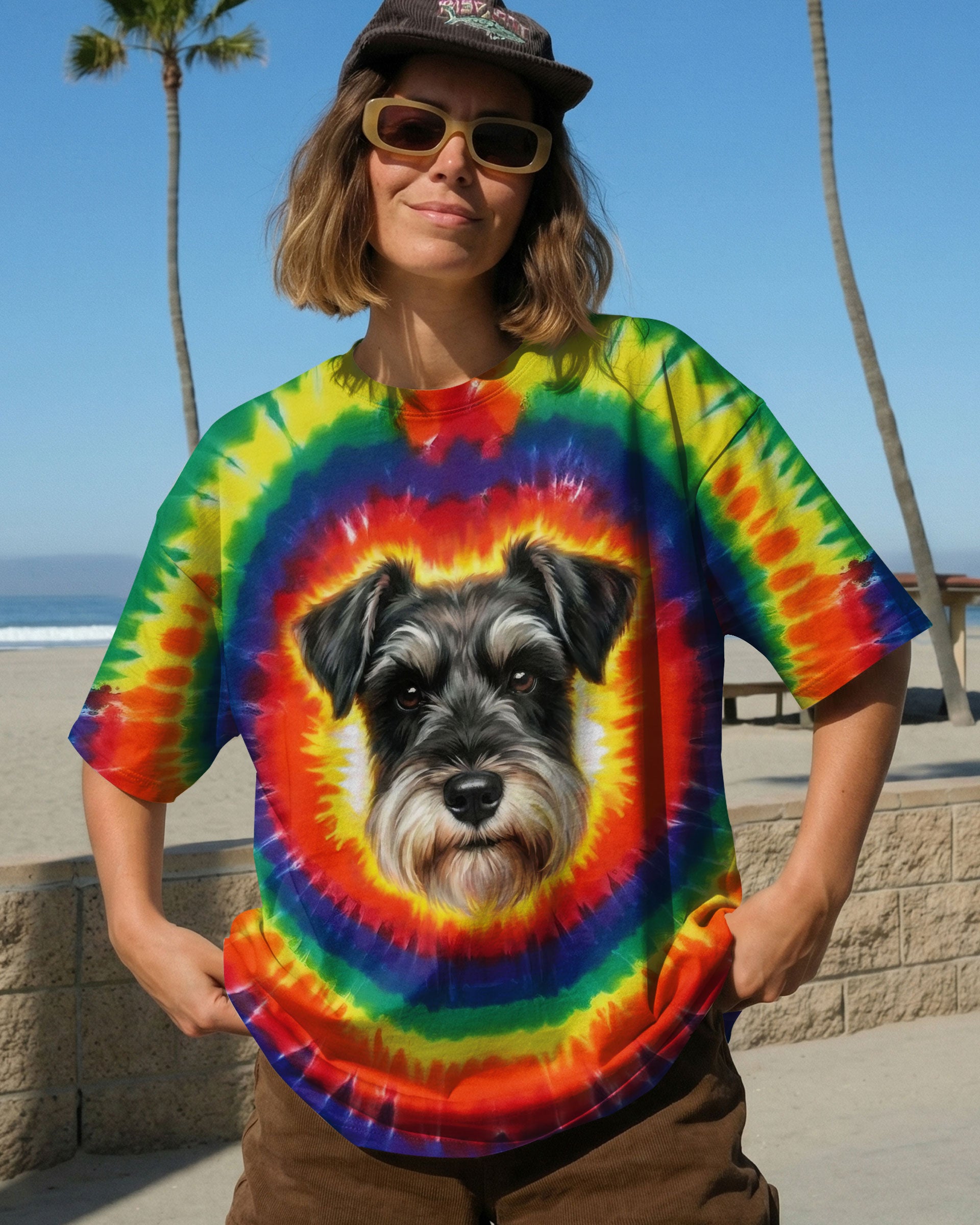 MINIATURE SCHNAUZER DOG COLORFUL SWIRL ALL OVER PRINT - TLTW1301261