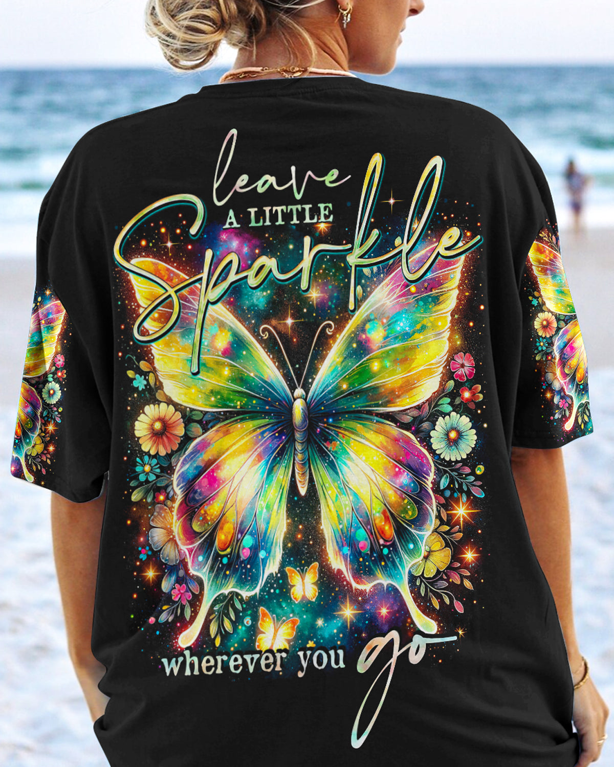 LEAVE A LITTLE SPARKLE WHEREVER YOU GO BUTTERFLY ALL OVER PRINT - TY3001241
