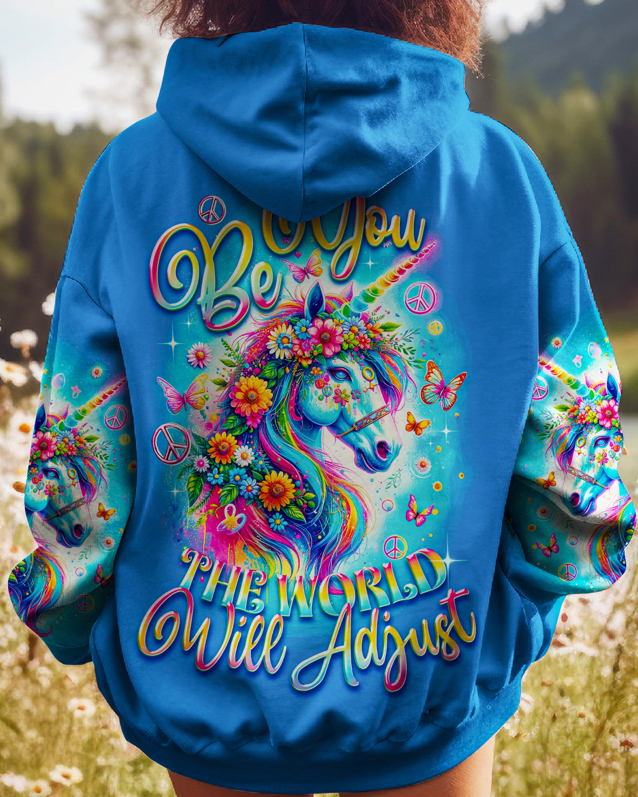 BE YOU THE WORLD WILL ADJUST UNICORN ALL OVER PRINT - TY0912231