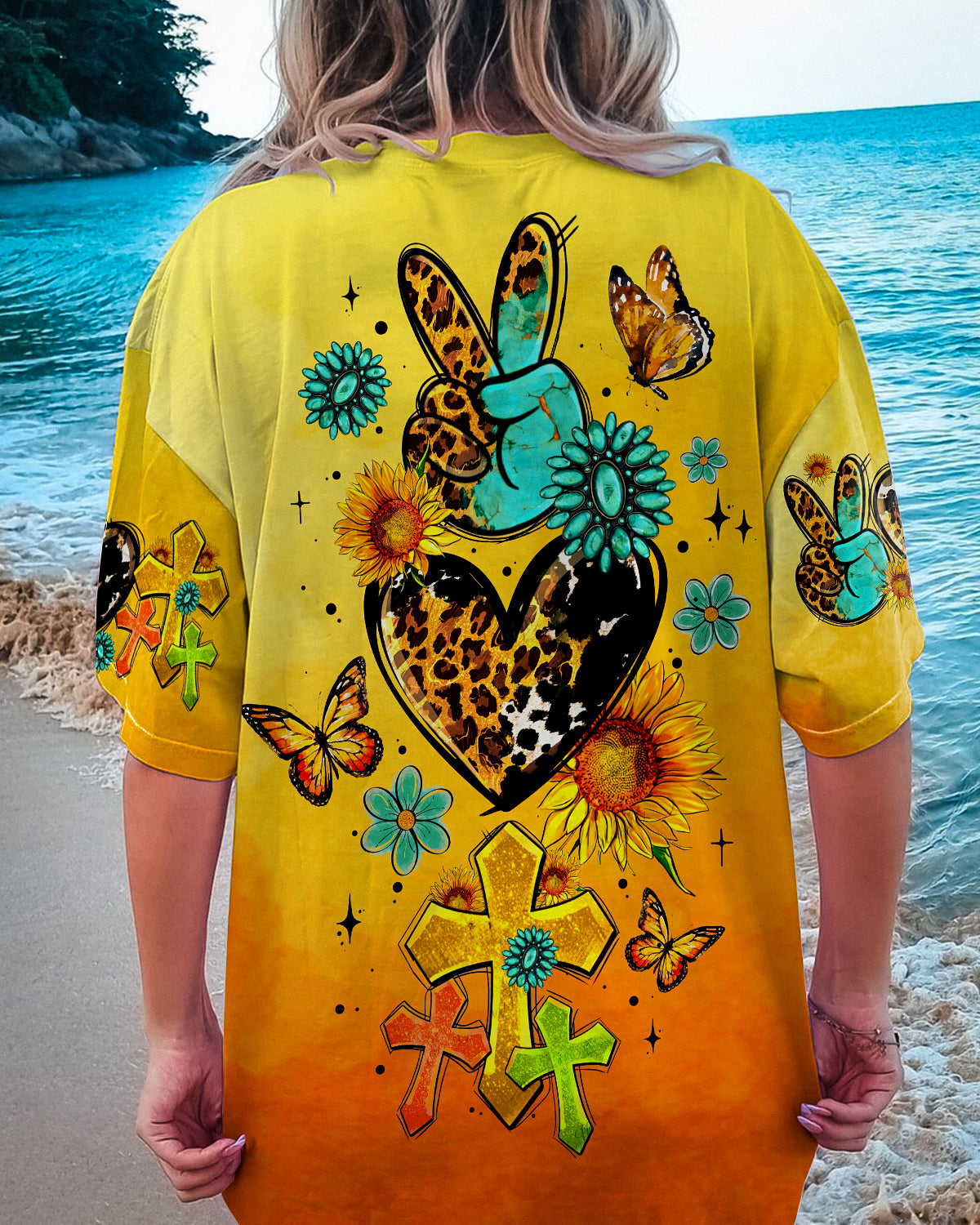 PEACE LOVE CROSS ALL OVER PRINT - TY0707232