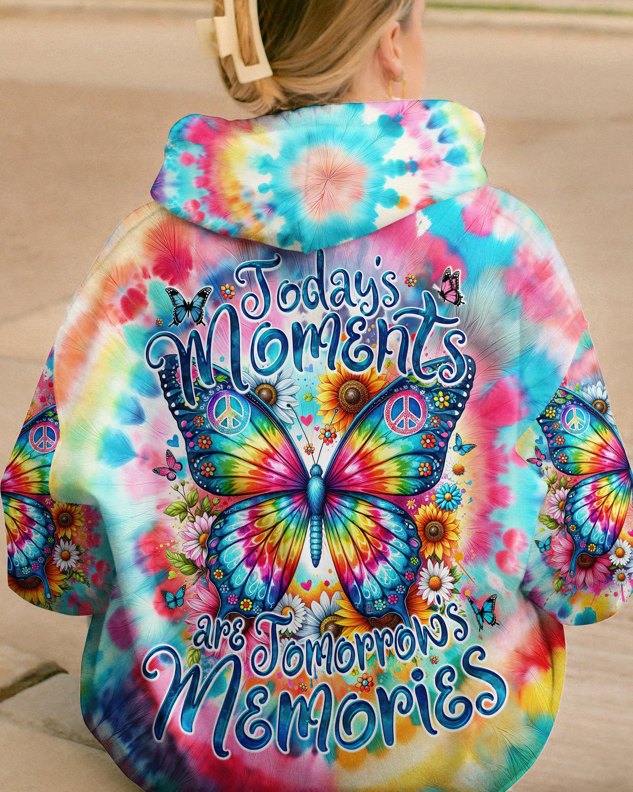 TODAY'S MOMENTS ARE TOMORROW'S MEMORIES BUTTERFLY TIE DYE ALL OVER PRINT - TY2301241