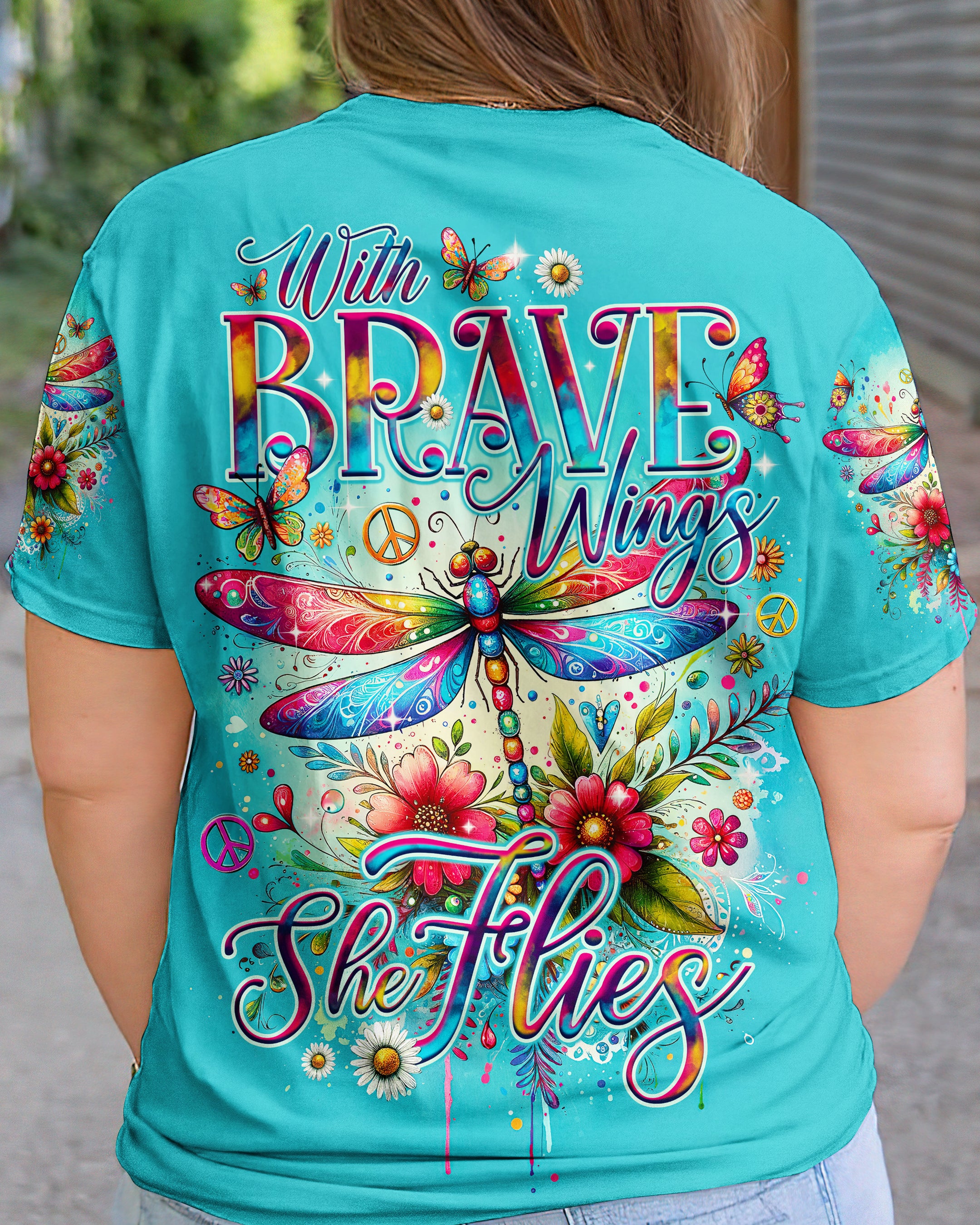 WITH BRAVE WINGS SHE FLIES ALL OVER PRINT - TY0201241