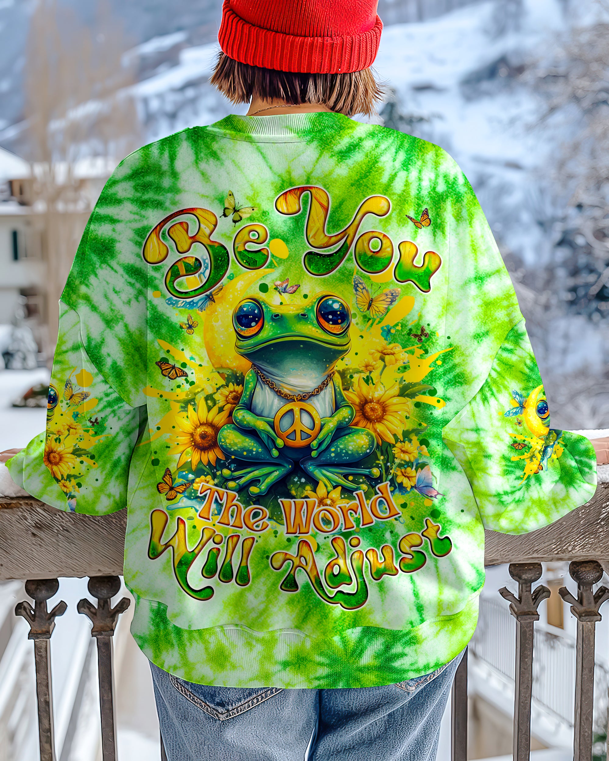 BE YOU THE WORLD WILL ADJUST FROG TIE DYE ALL OVER PRINT - TYQY0601252