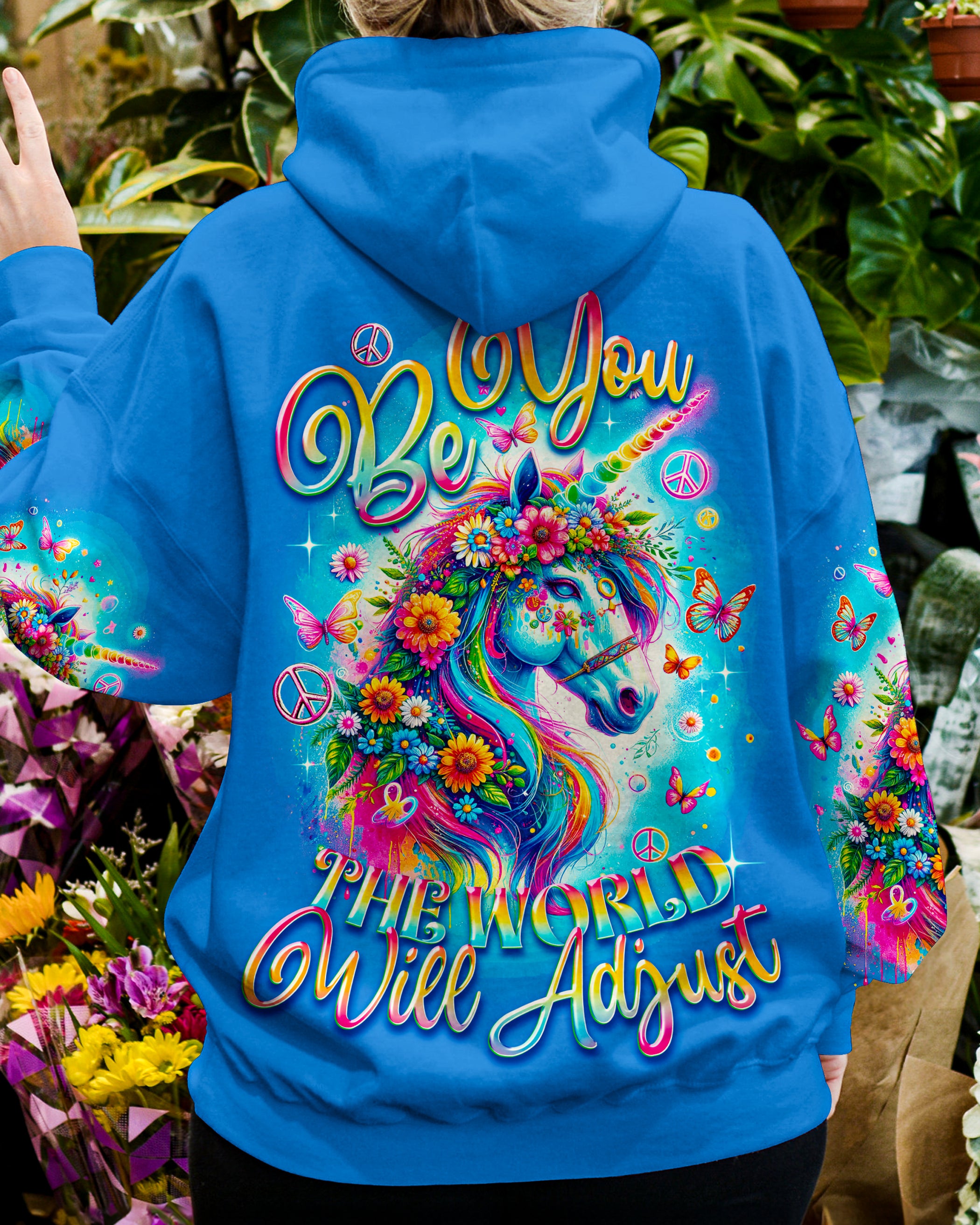 BE YOU THE WORLD WILL ADJUST UNICORN ALL OVER PRINT - TY0912231