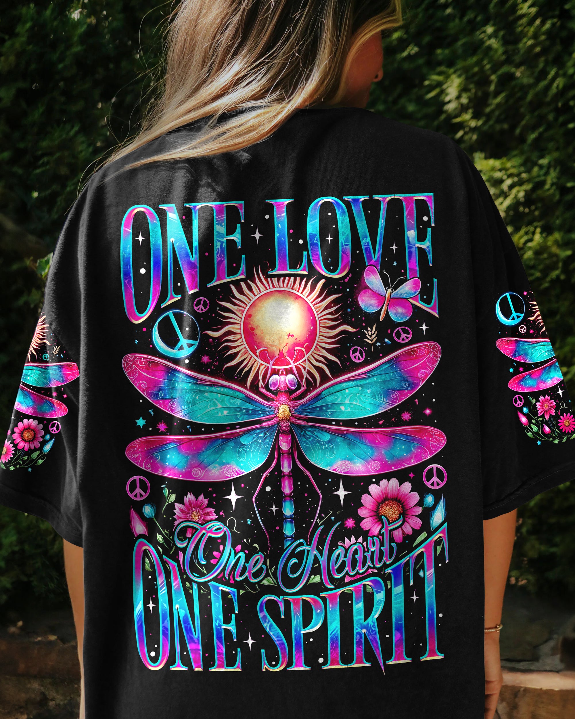 ONE LOVE ONE HEART ONE SPIRIT DRAGONFLY ALL OVER PRINT - TY2604241