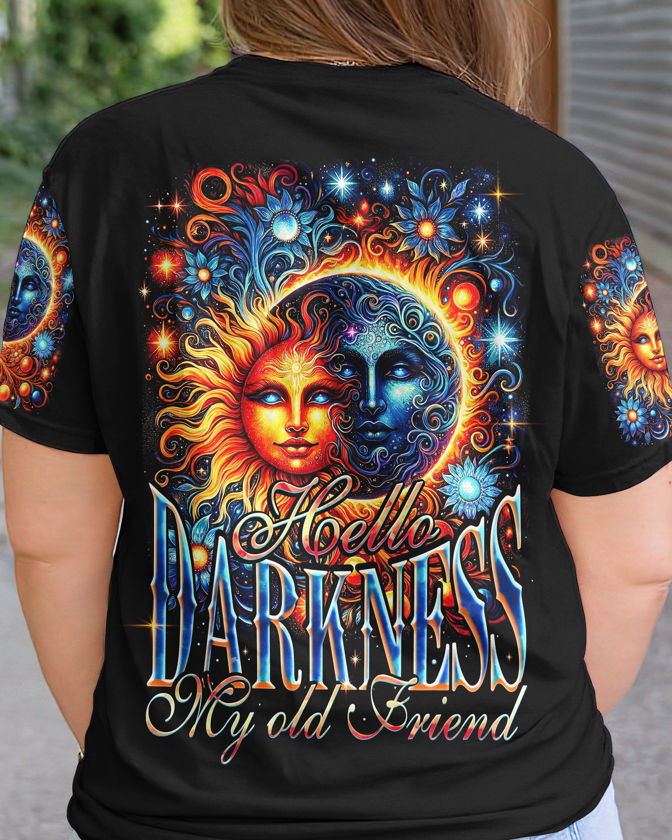 HELLO DARKNESS MY OLD FRIEND SUN AND MOON ALL OVER PRINT - TY0801241