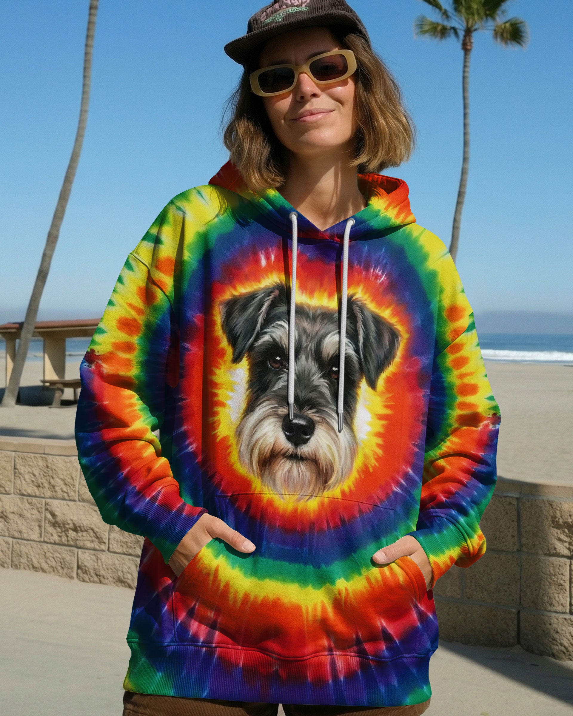MINIATURE SCHNAUZER DOG COLORFUL SWIRL ALL OVER PRINT - TLTW1301261
