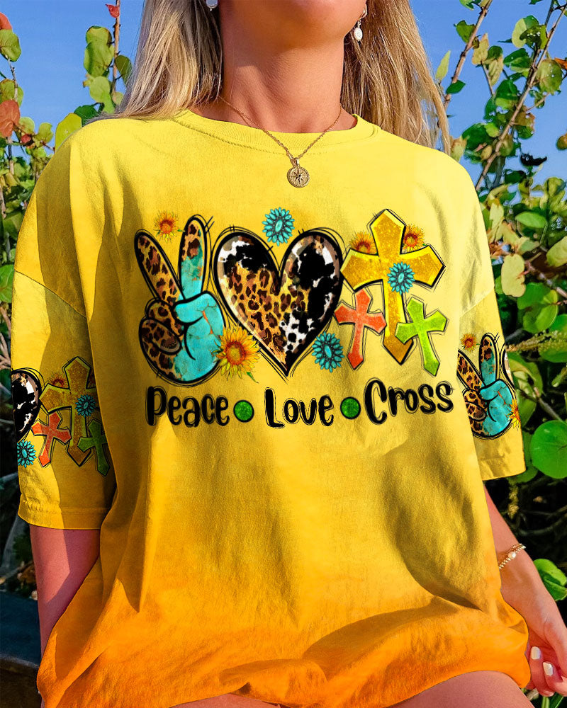 PEACE LOVE CROSS ALL OVER PRINT - TY0707232