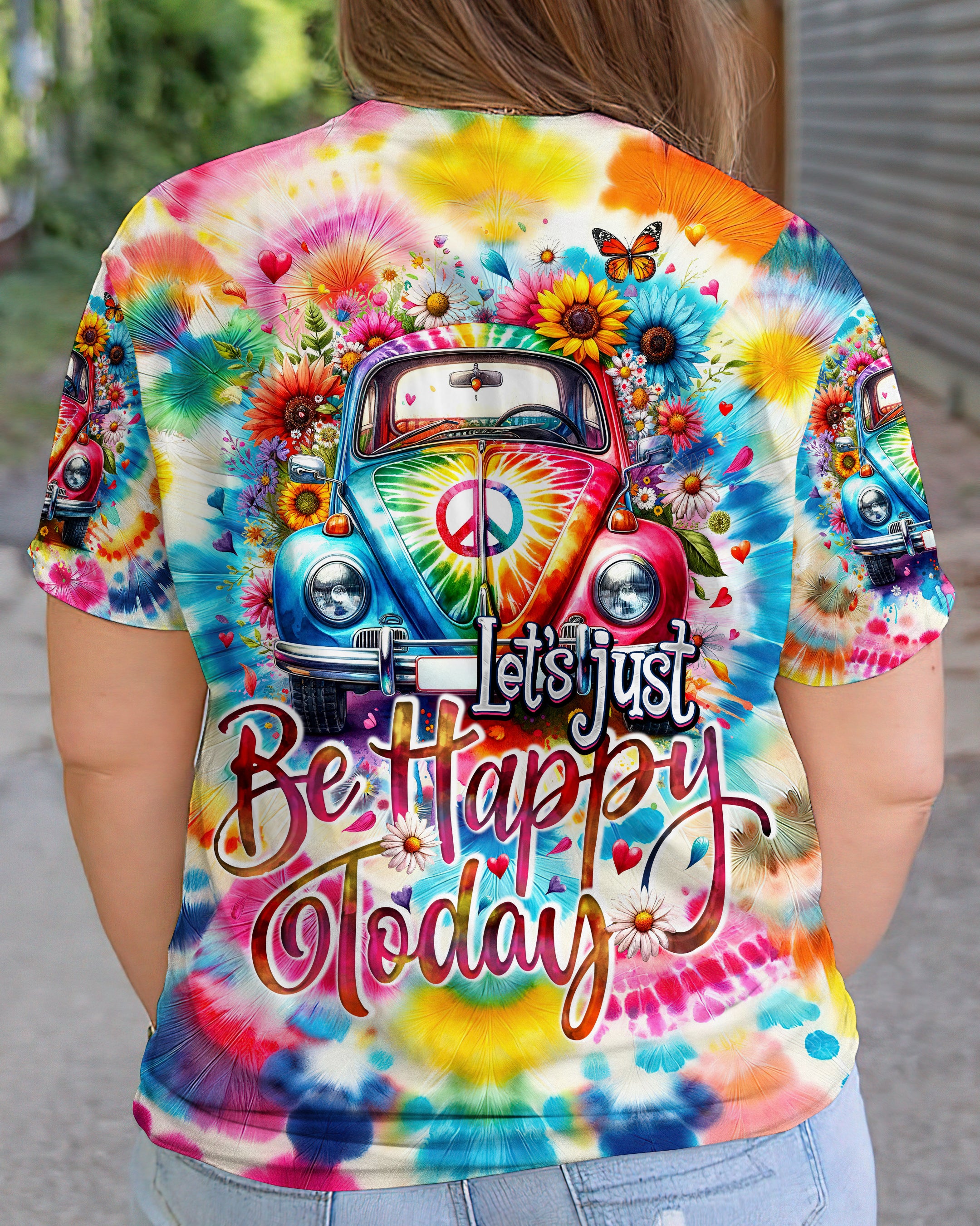 LET'S JUST BE HAPPY TODAY TIE DYE ALL OVER PRINT - TY2201241