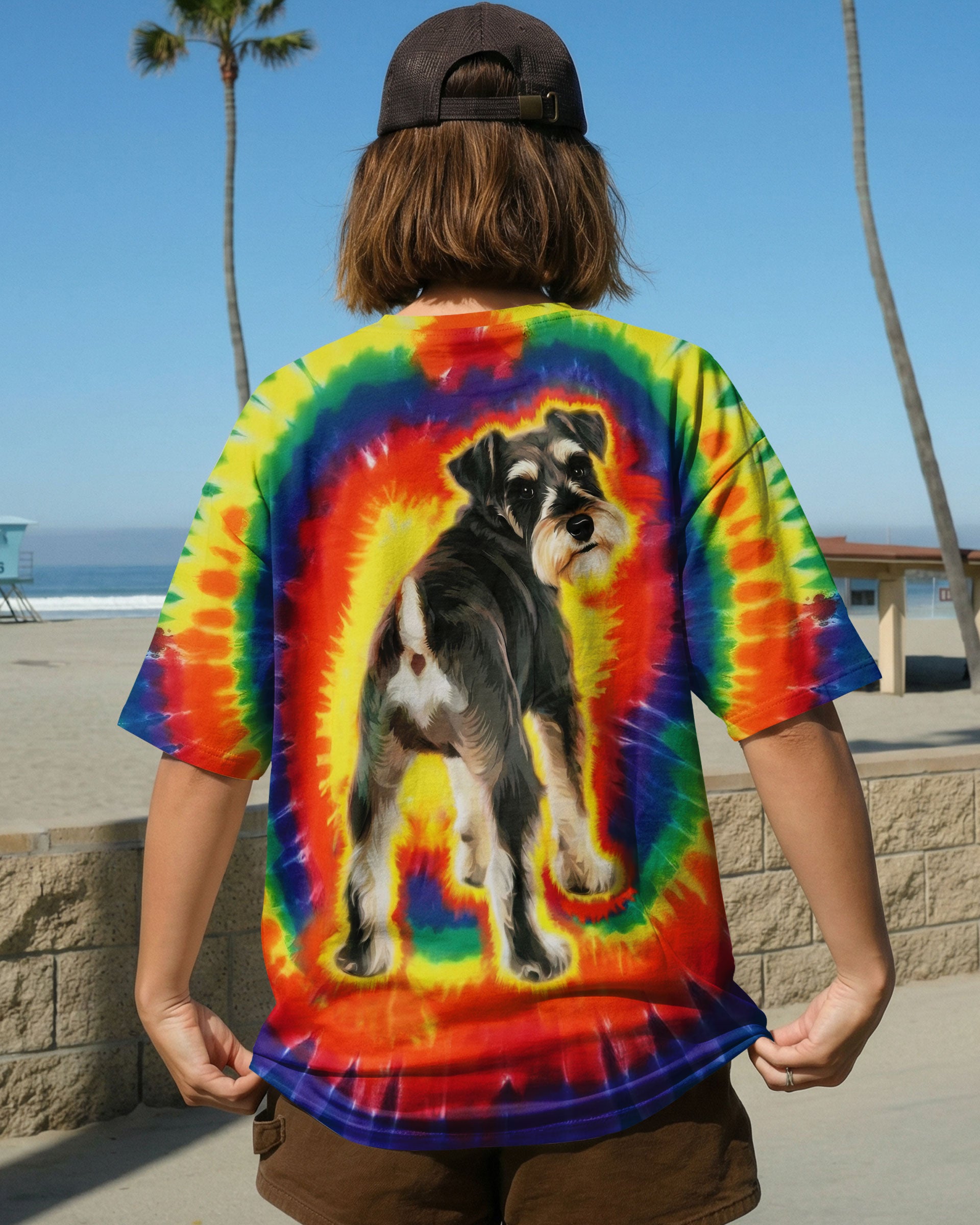 MINIATURE SCHNAUZER DOG COLORFUL SWIRL ALL OVER PRINT - TLTW1301261