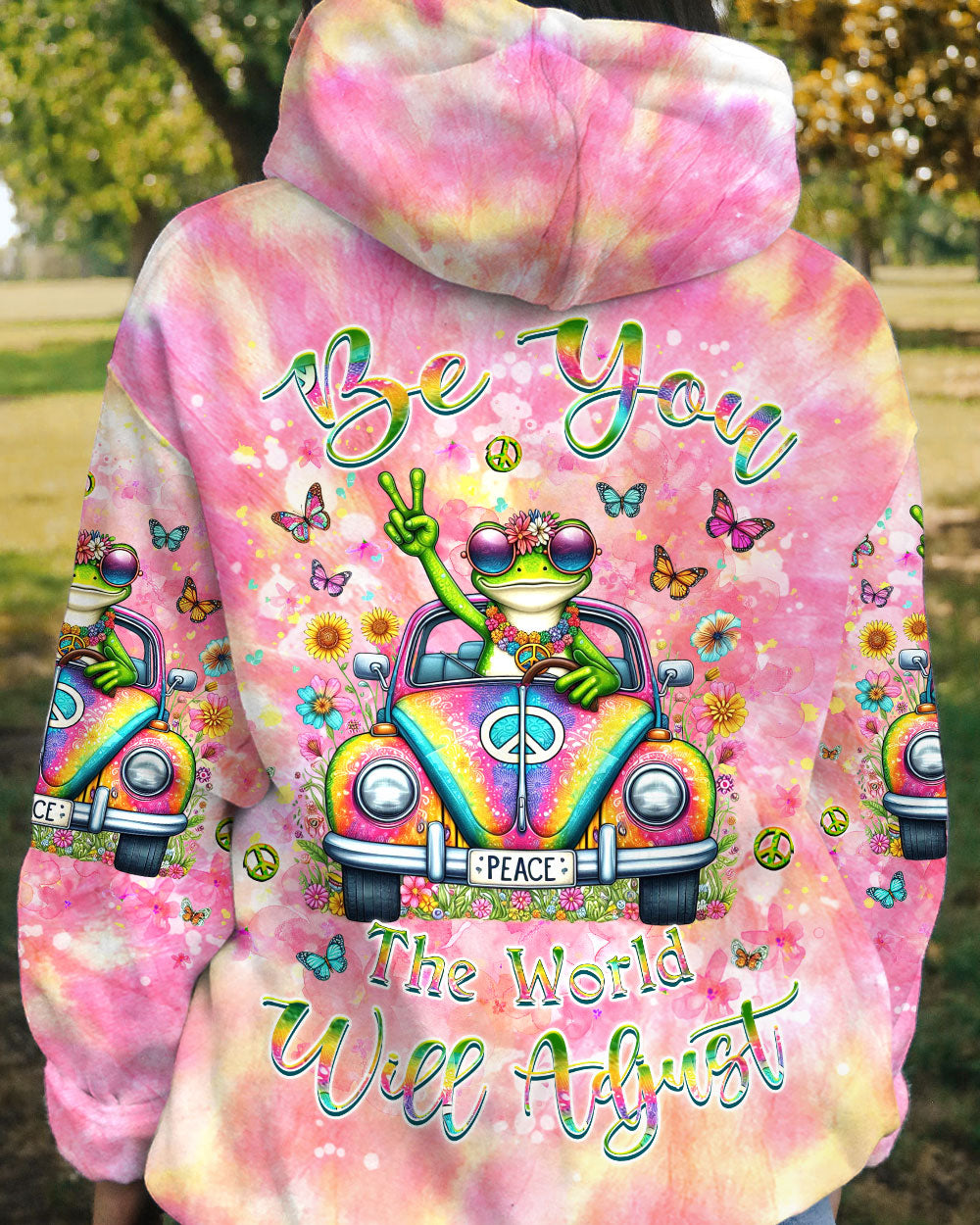 BE YOU THE WORLD WILL ADJUST FROG ALL OVER PRINT - YHKD1902241