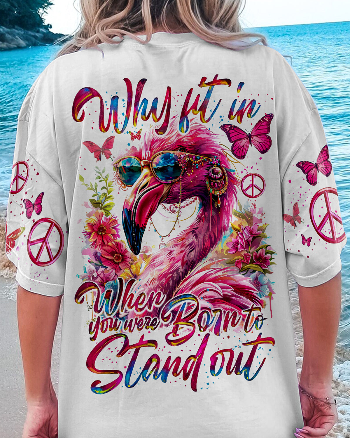 BORN TO STAND OUT FLAMINGO ALL OVER PRINT - TY0404242