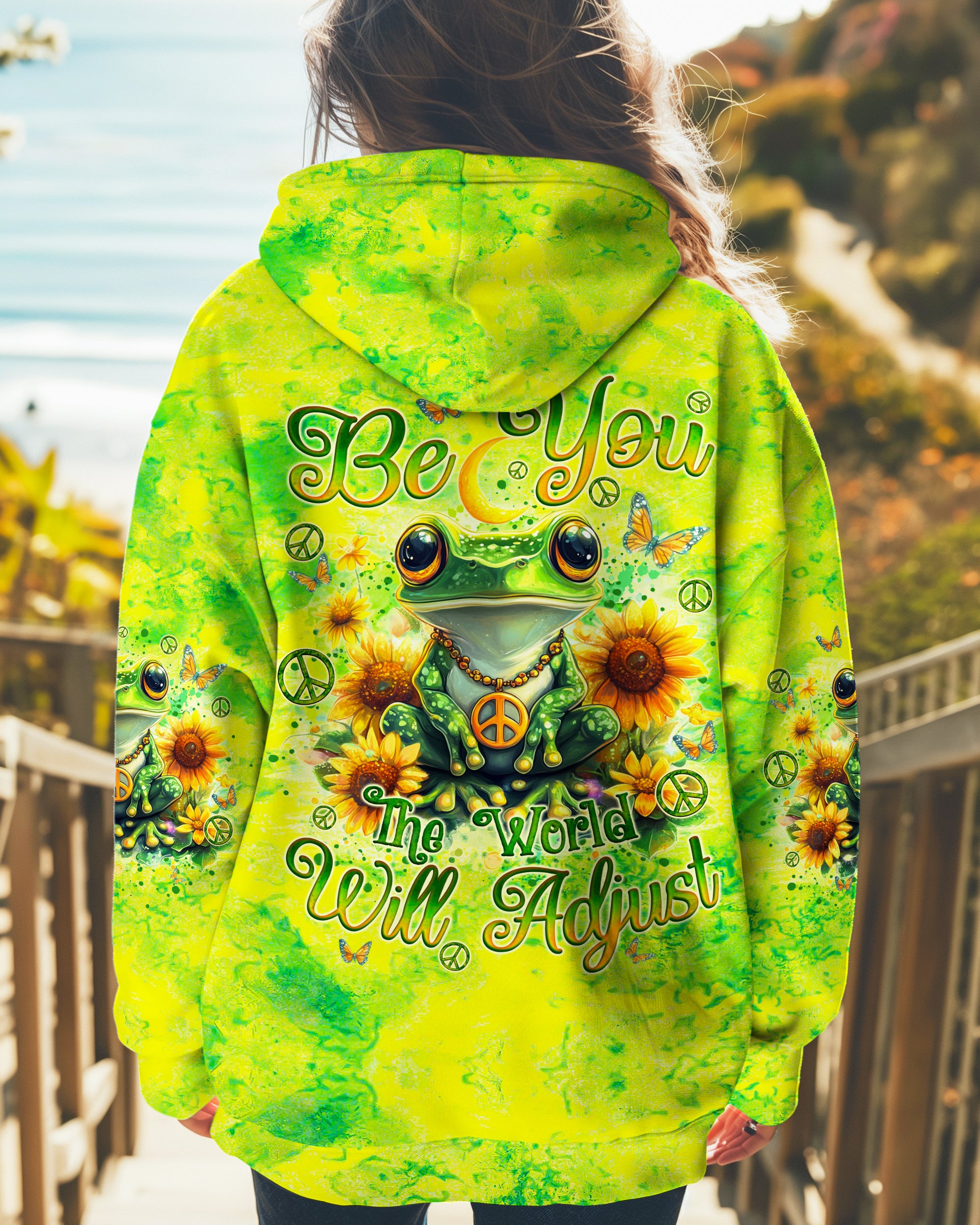 BE YOU THE WORLD WILL ADJUST FROG ALL OVER PRINT - TYQY0201254