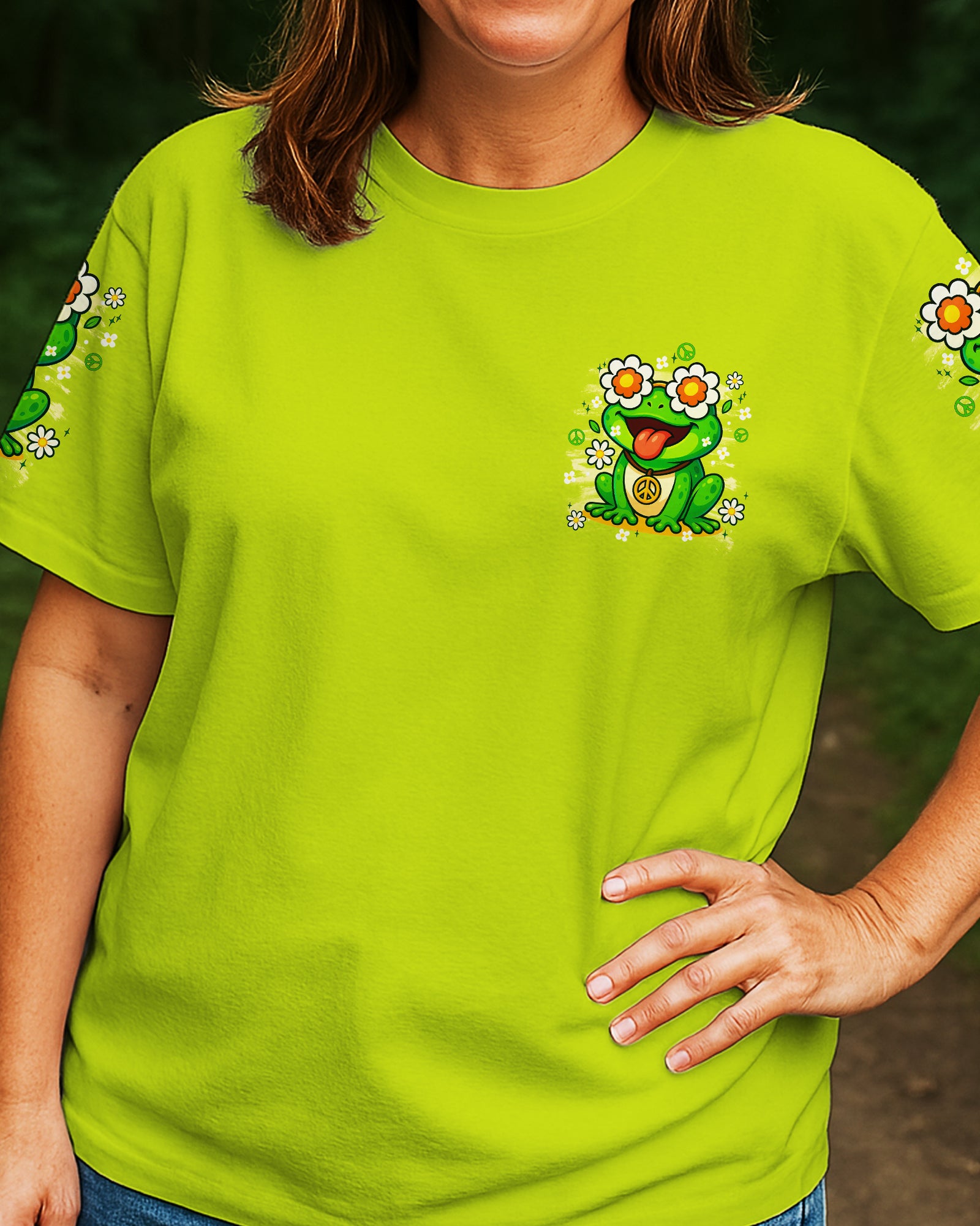 I'M NOT SHORT HIPPIE FROG ALL OVER PRINT - TYTD1108251