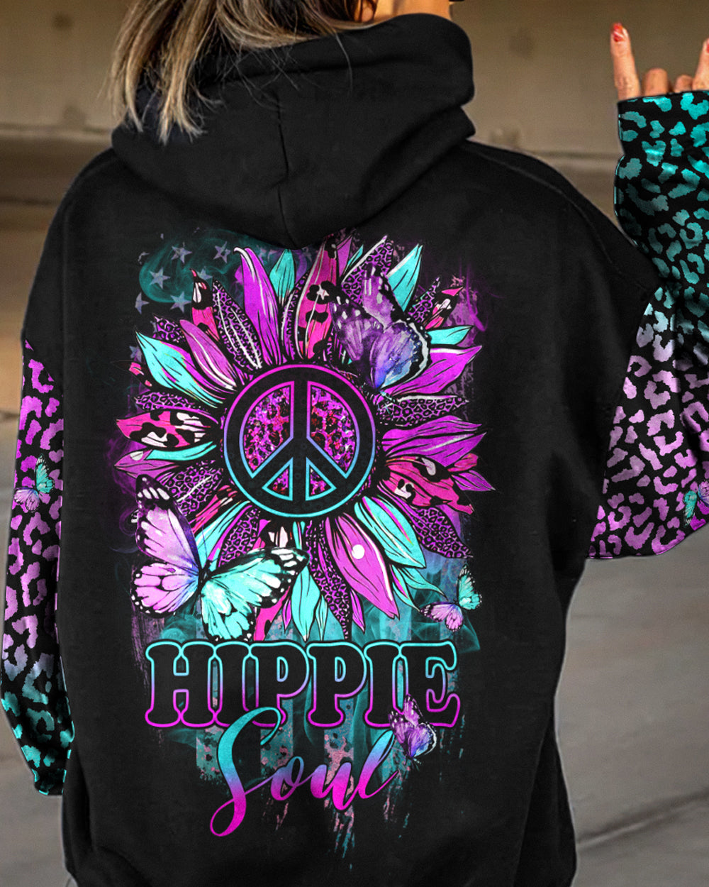 HIPPIE SOUL SUNFLOWER LEOPARD ALL OVER PRINT - YHHG2102231