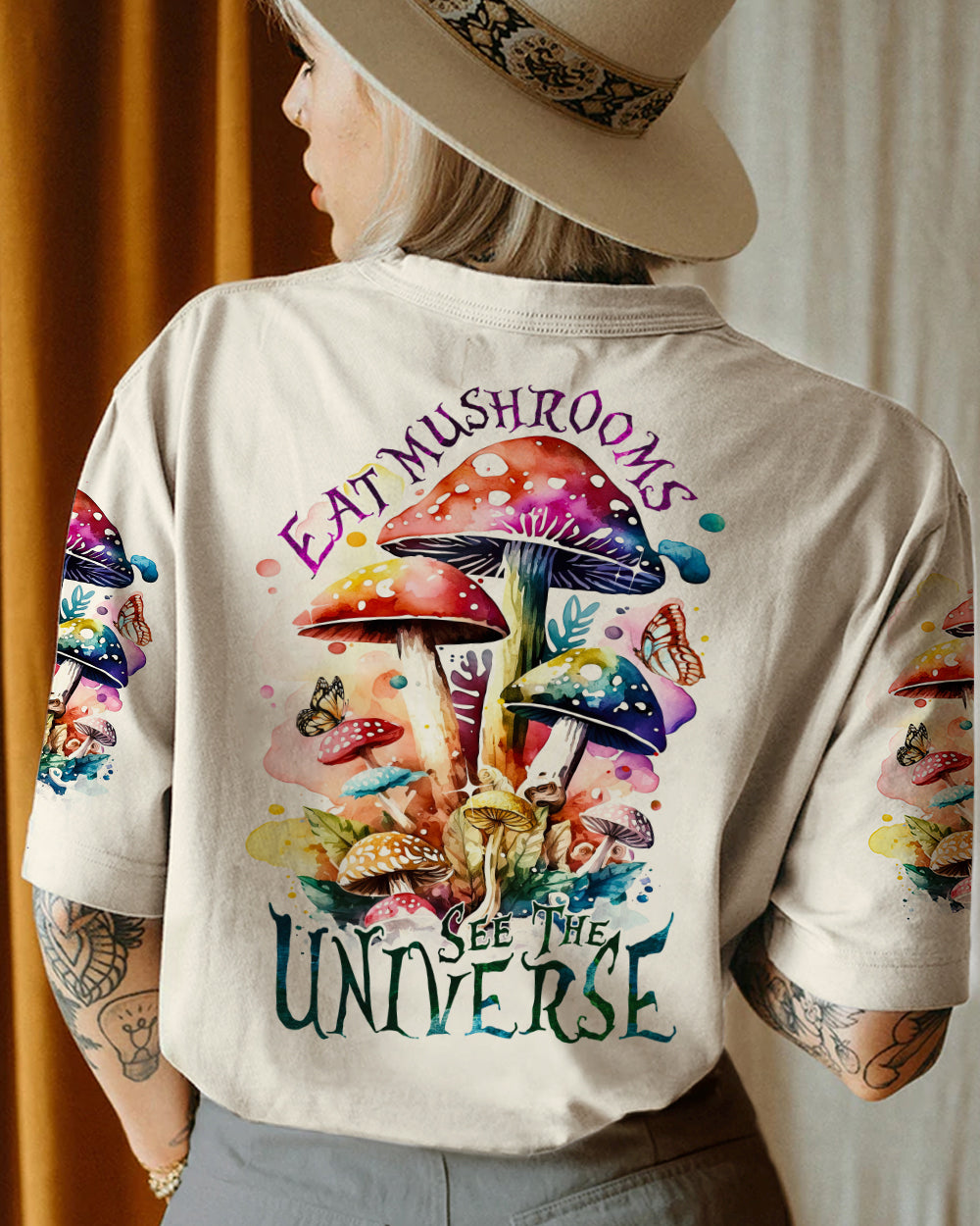EAT MUSHROOMS SEE THE UNIVERSE ALL OVER PRINT - TA0902232