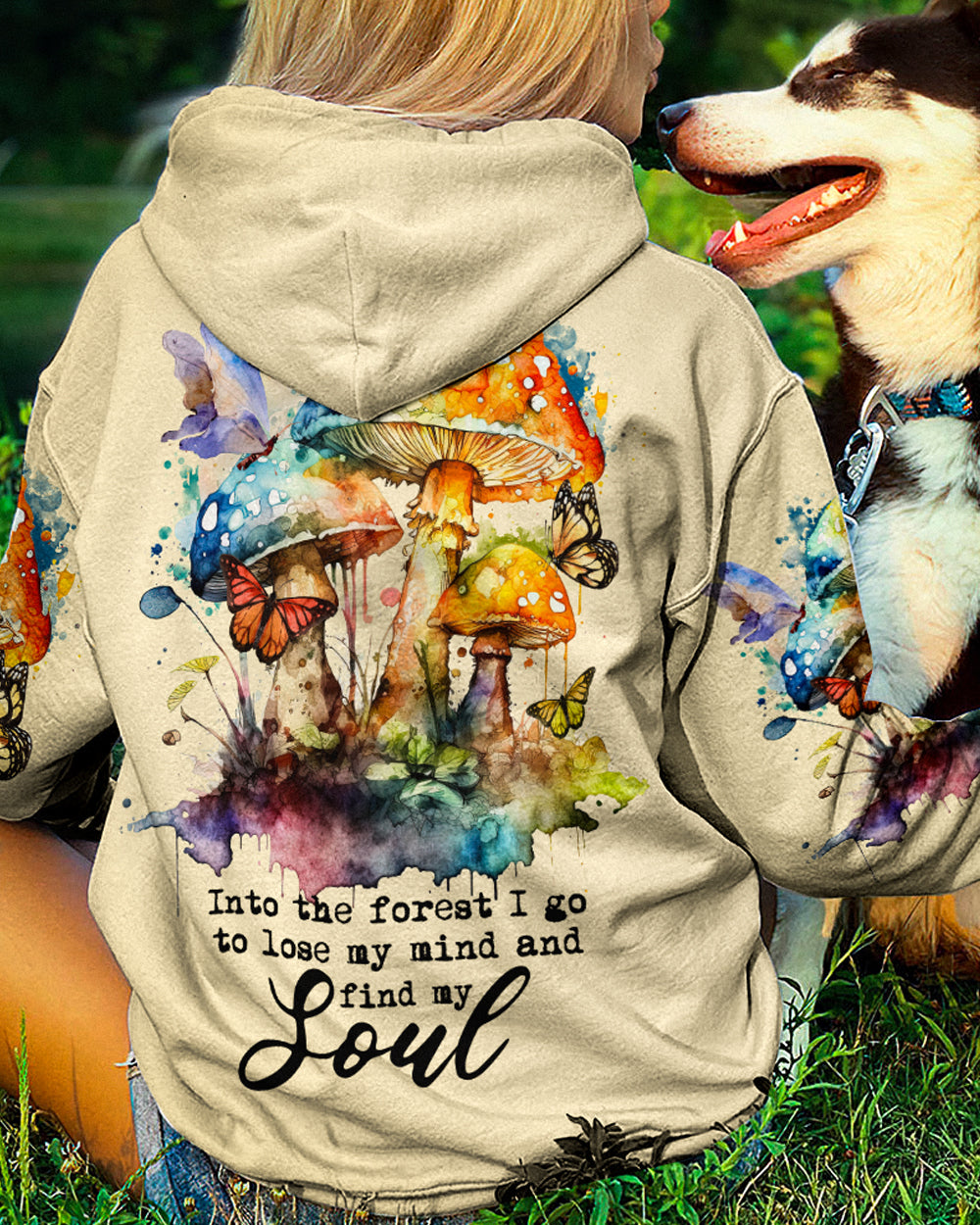 INTO THE FOREST MUSHROOMS COLOFUL ALL OVER PRINT - TA2102234