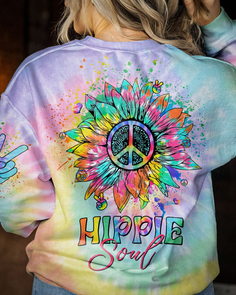 HIPPIE SOUL DAISY TIE DYE ALL OVER PRINT - YHHG1602231