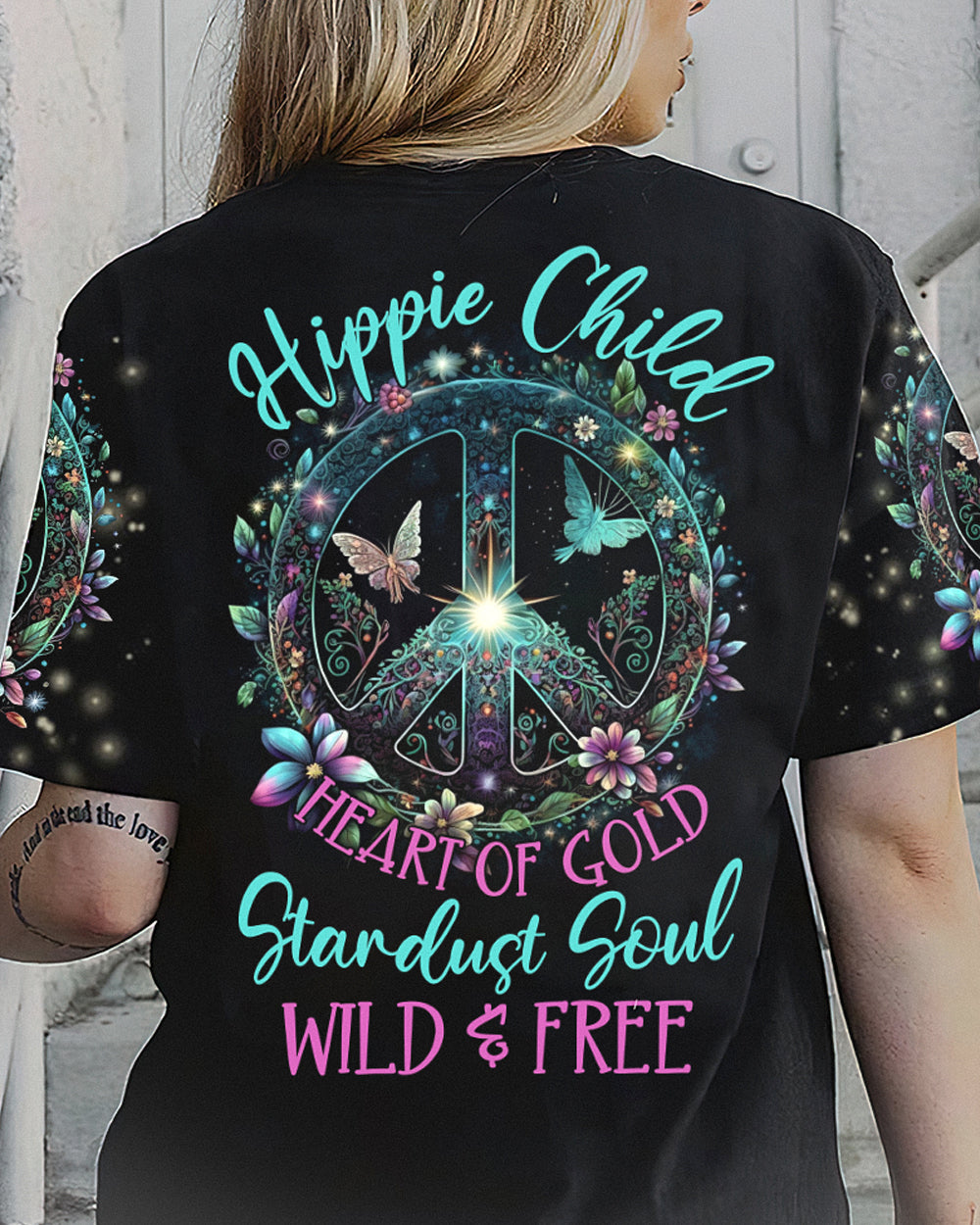 HIPPIE CHILD HEART OF GOLD ALL OVER PRINT - YHLN1502232