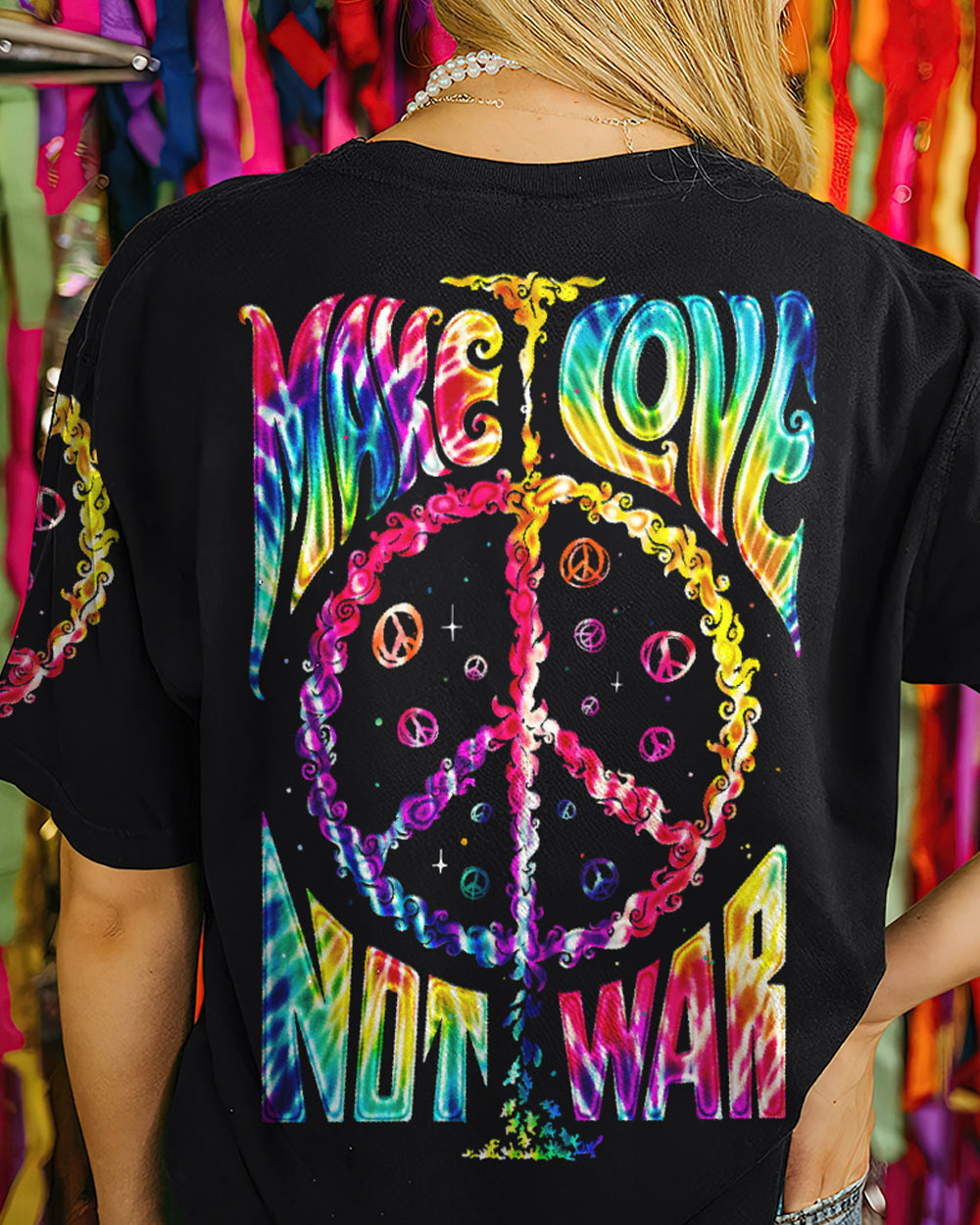 MAKE LOVE NOT WAR TIE DYE ALL OVER PRINT - TA2802233