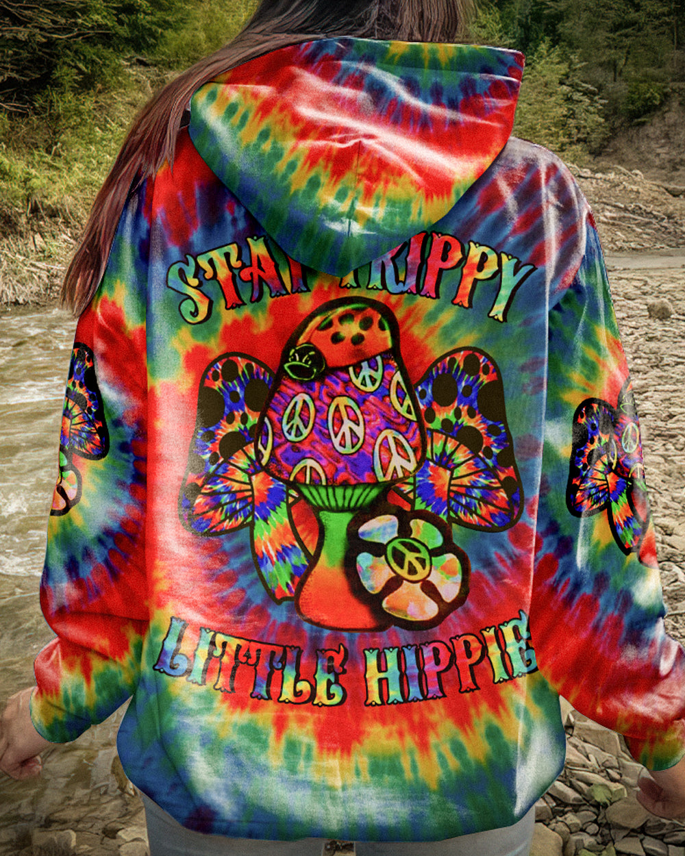 STAY TRIPPY LITTLE HIPPIE TIE DYE ALL OVER PRINT - YHLN1602231