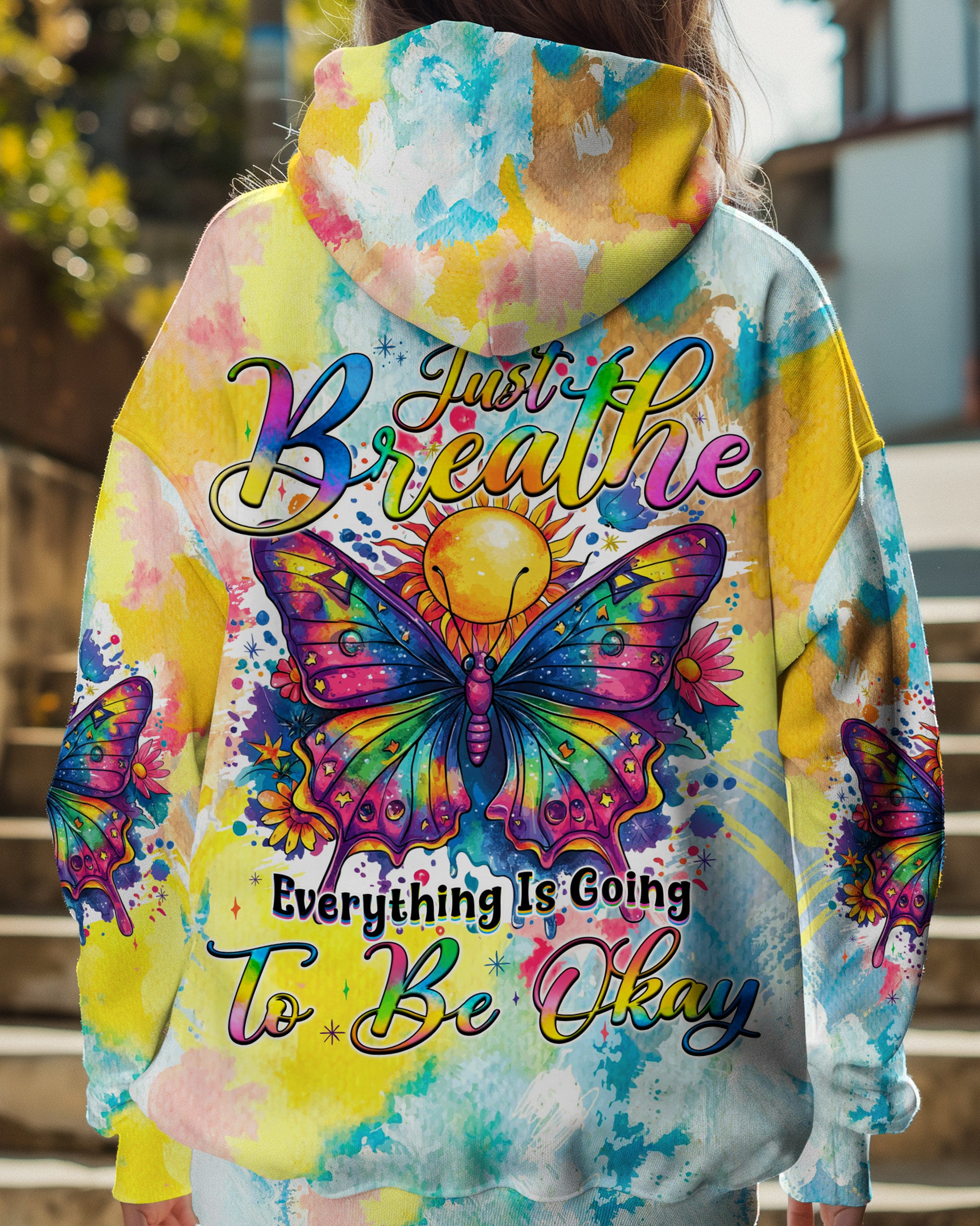 JUST BREATHE BUTTERFLYTIE DYE ALL OVER PRINT - TYQY2608244