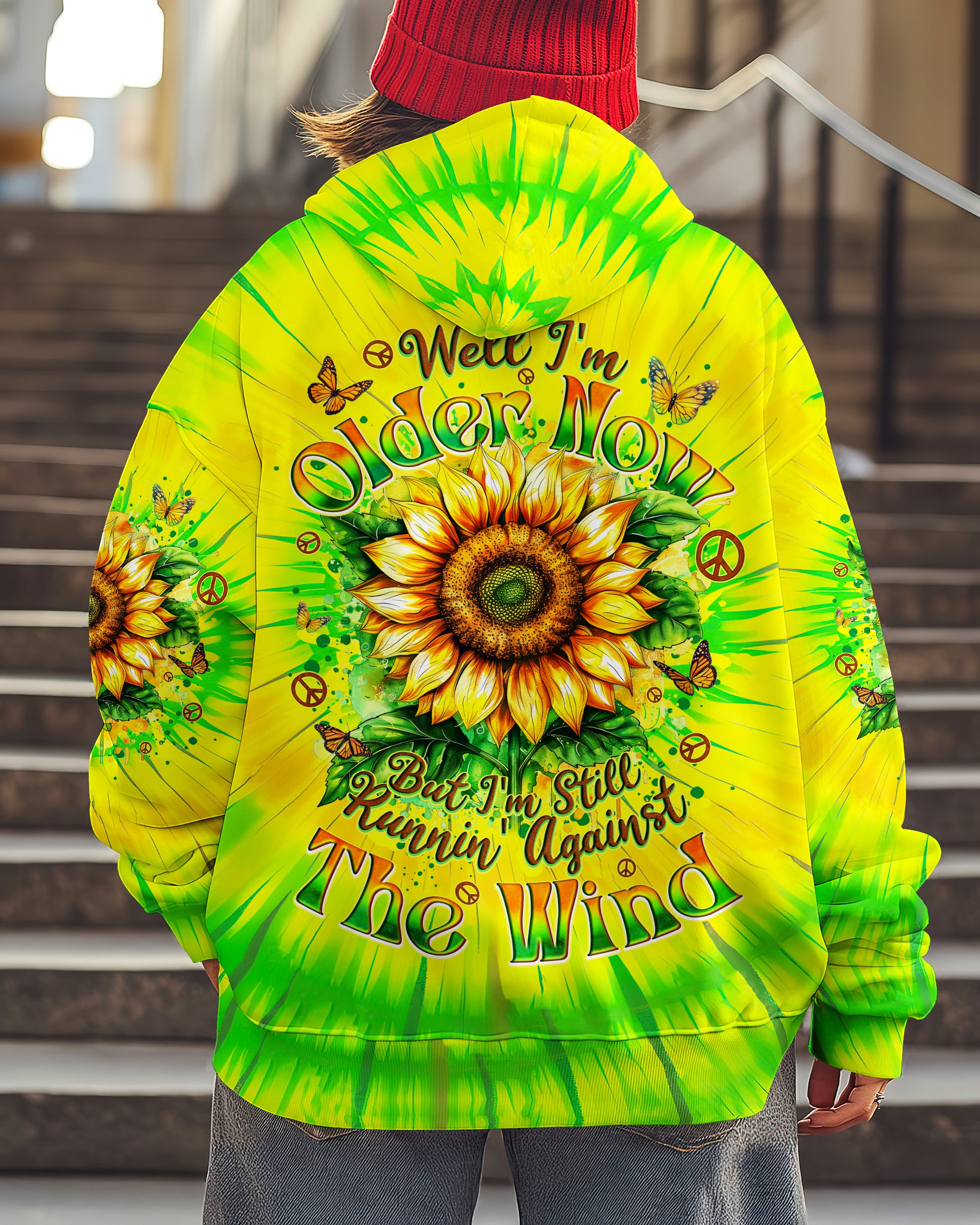RUNNING AGAINST THE WIND SUNFLOWER TIE DYE ALL OVER PRINT - TYQY1501252