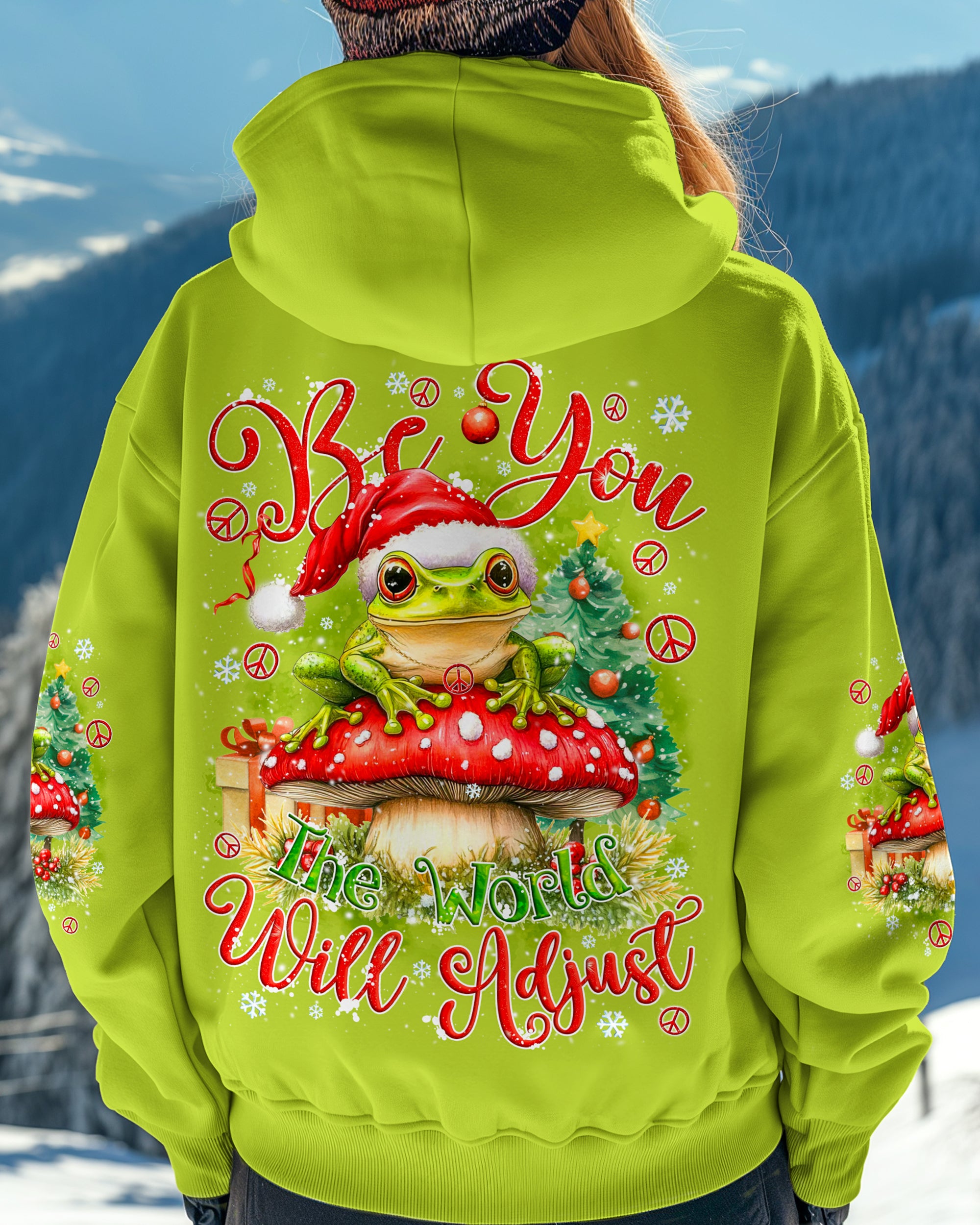 BE YOU THE WORLD WILL ADJUST FROG CHRISTMAS ALL OVER PRINT - TYQY1110244